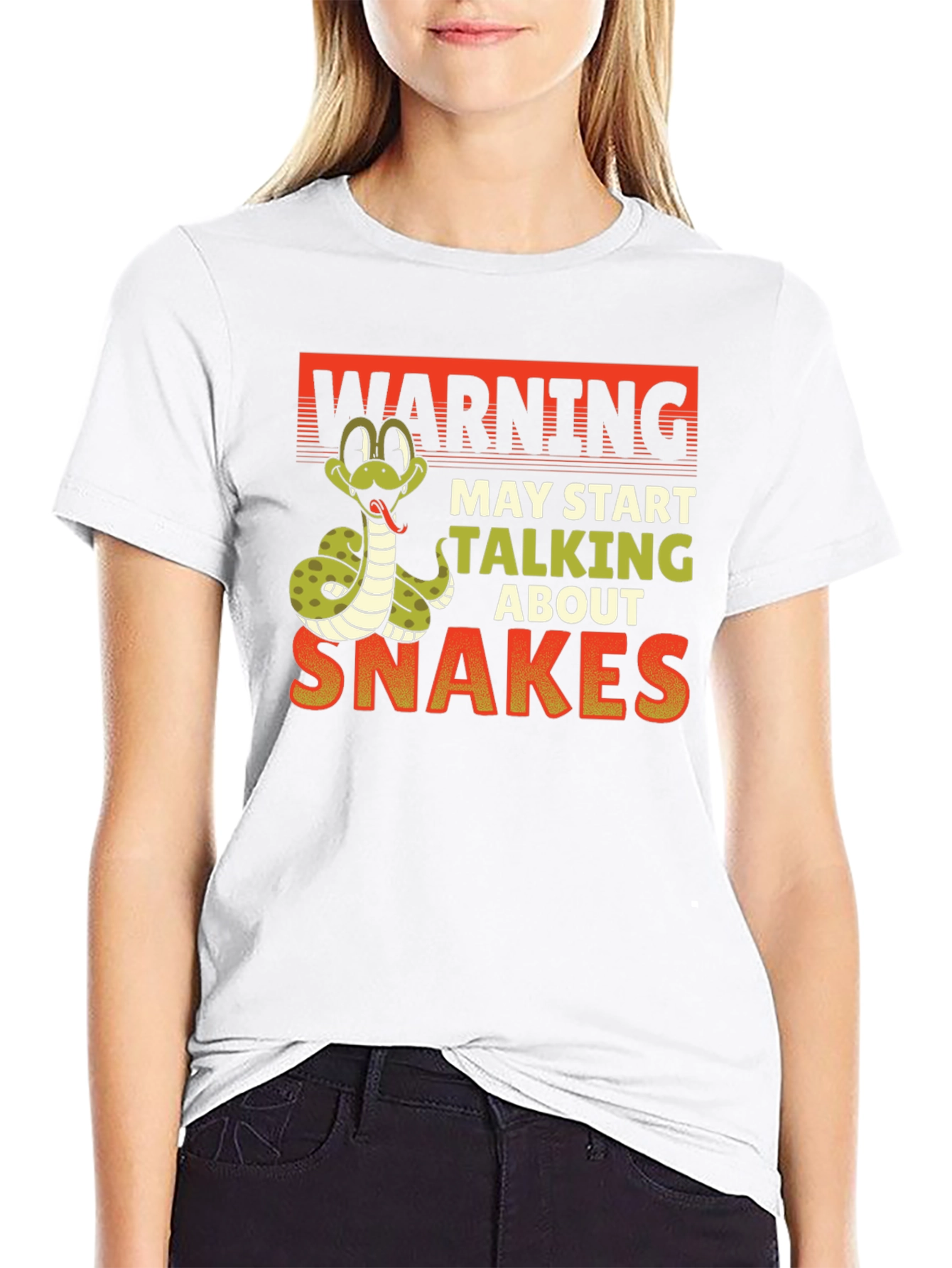 Black Warning May Start Talking About Snakes T-Shirt view 9