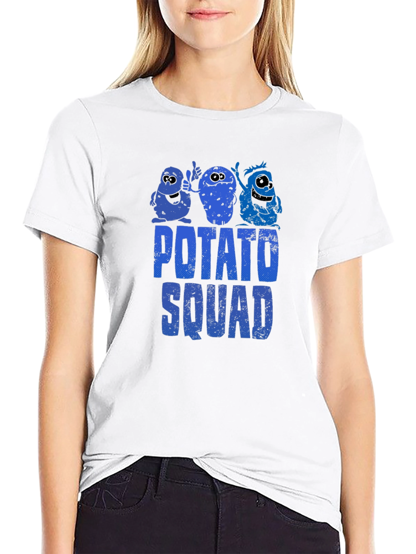 Black Potato Squad T-Shirt - Funny Cartoon Graphic Tee view 9