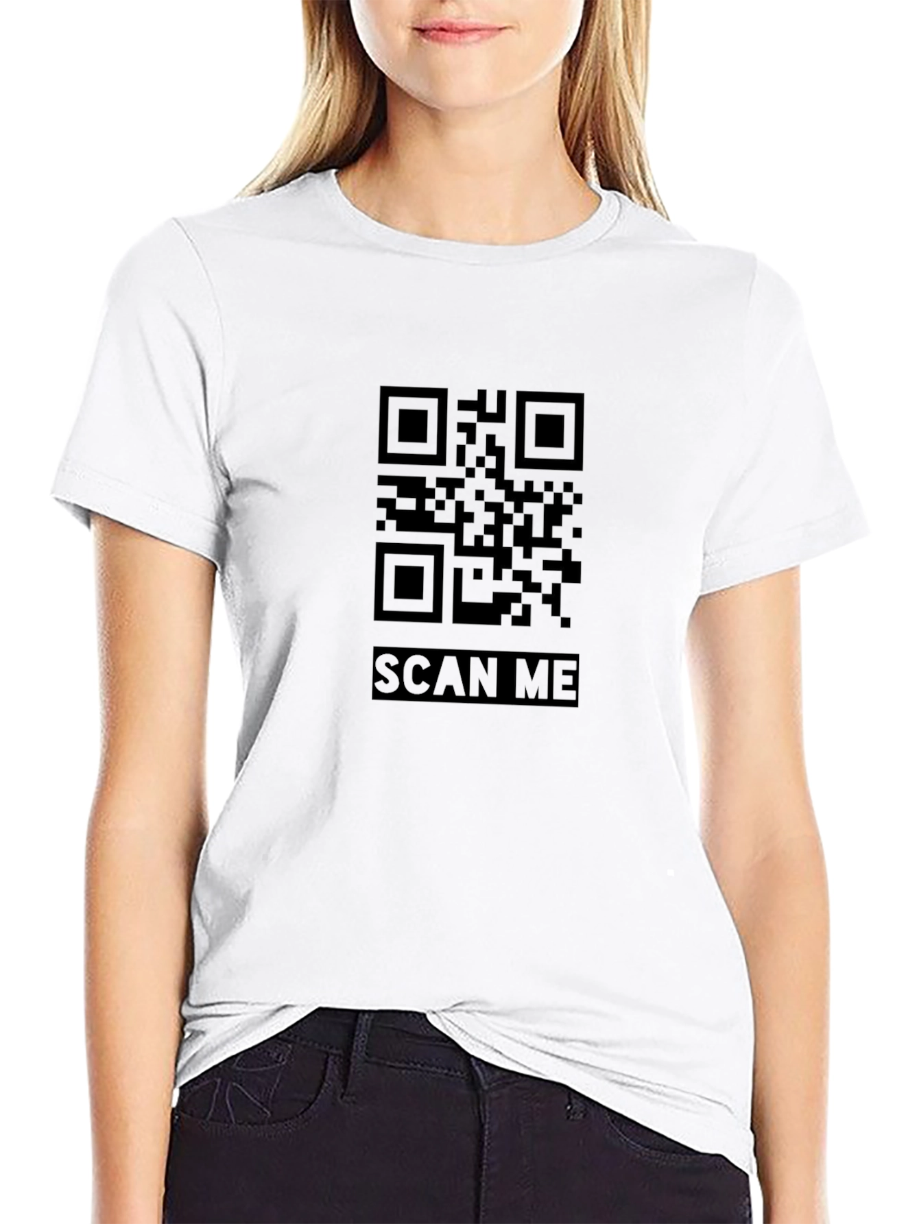 Black Scan Me QR Code Graphic Tee - Black view 9