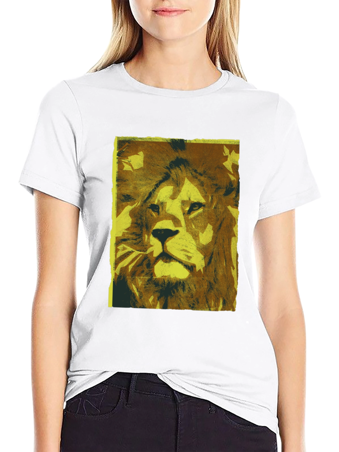 Black Lion Graphic Print Black T-Shirt view 9