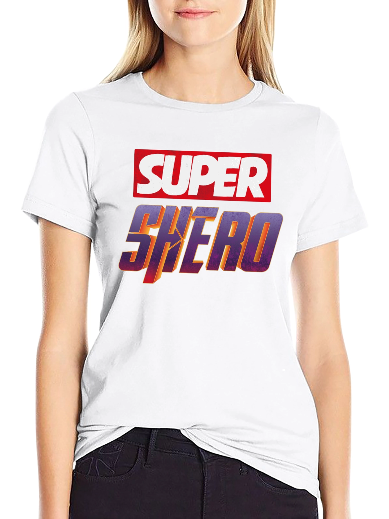 Black Super Shero Graphic Tee - Black Unisex T-Shirt view 9