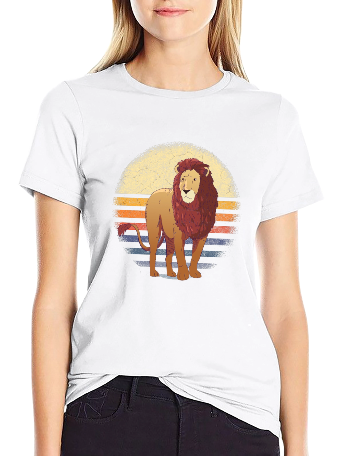 Black Lion Sunset Graphic T-Shirt view 9