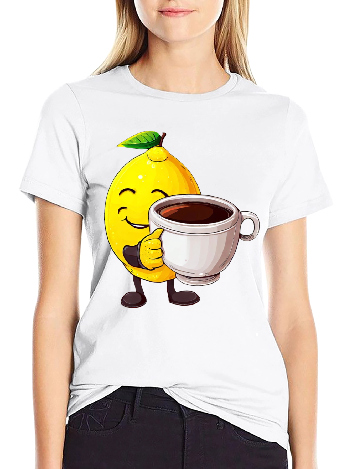 Black Lemon Coffee T-Shirt - Unique Graphic Tee view 9