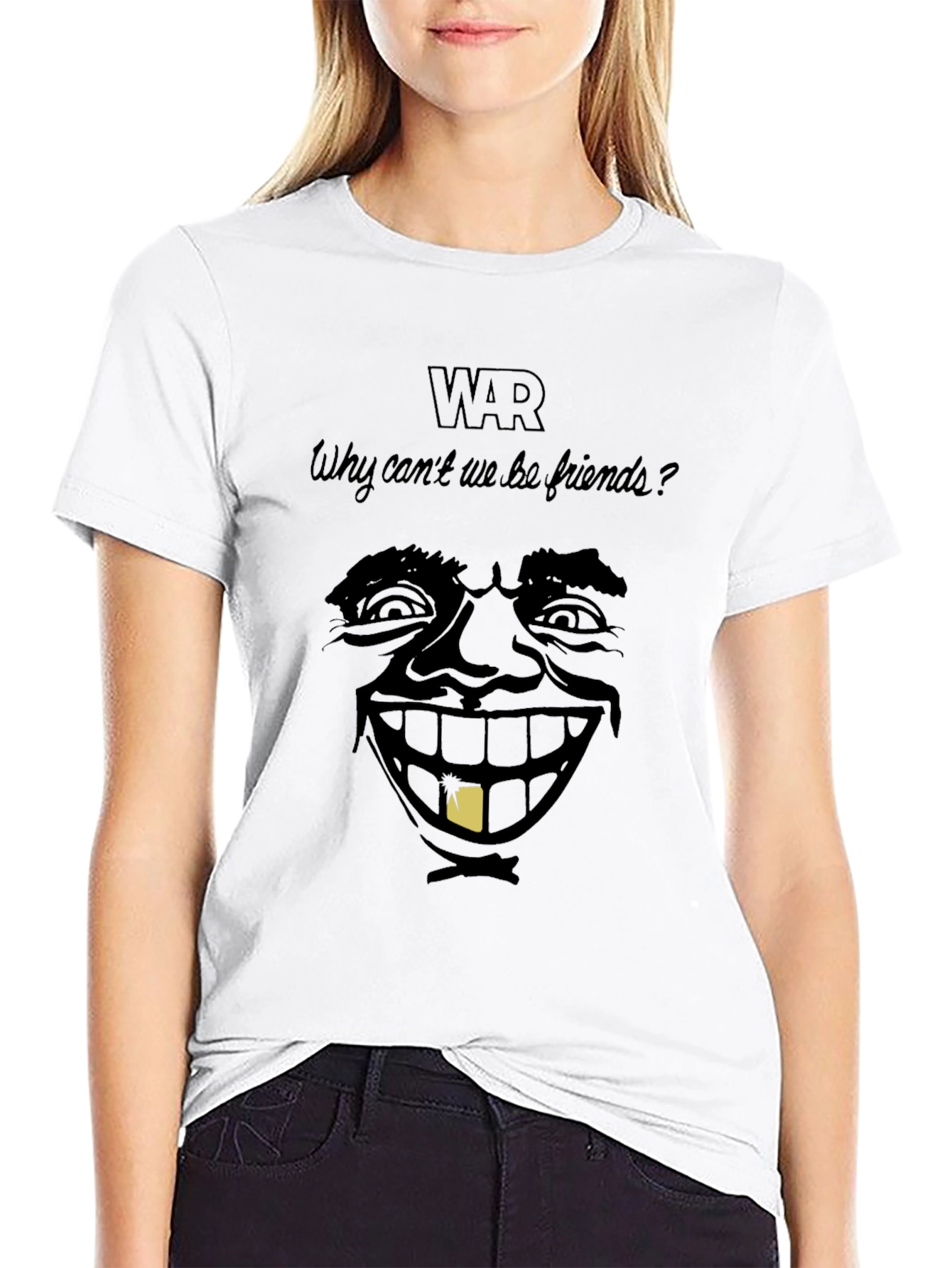 Black War Why Can't We Be Friends T-Shirt view 9