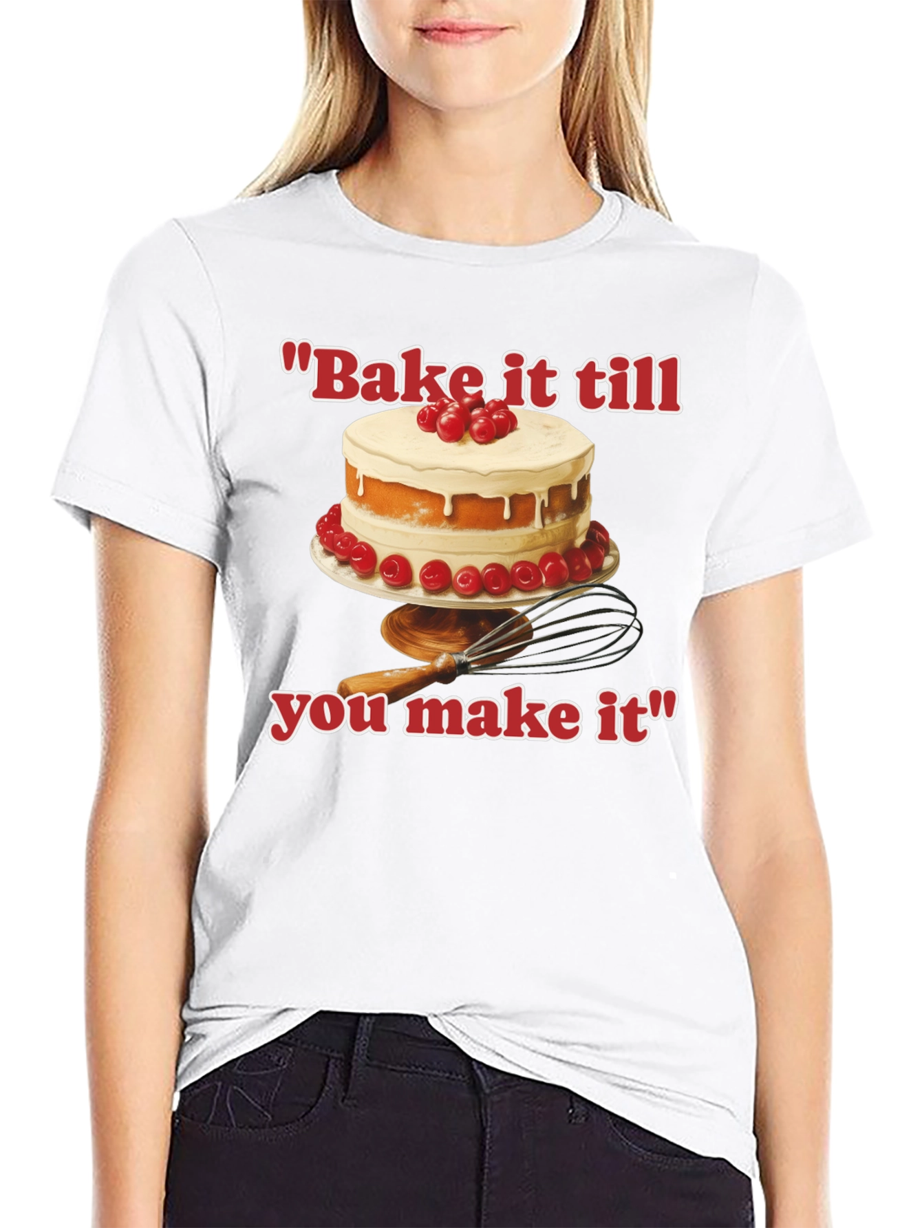 Black Bake it till You Make It T-Shirt view 9