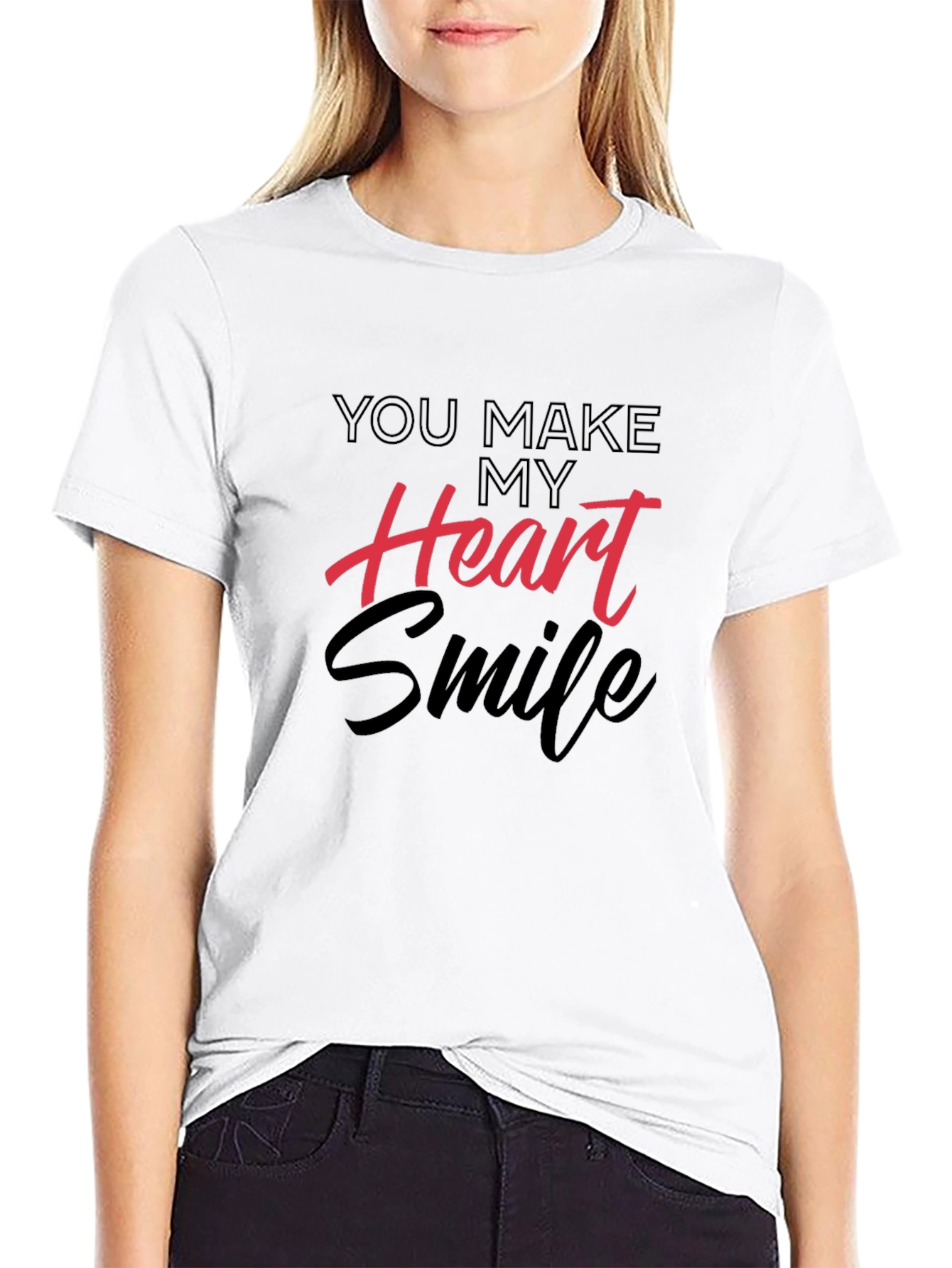 Black You Make My Heart Smile Graphic Tee view 9