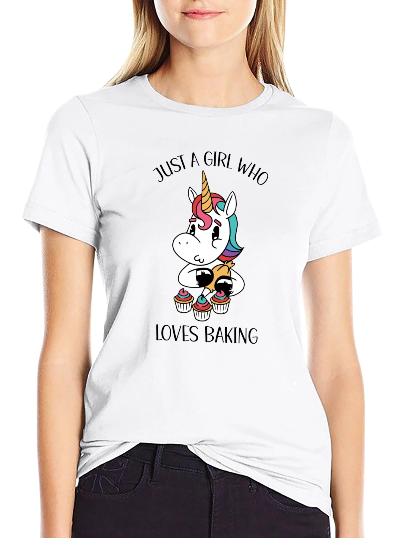 Black Girl Who Loves Baking Unicorn T-Shirt view 9