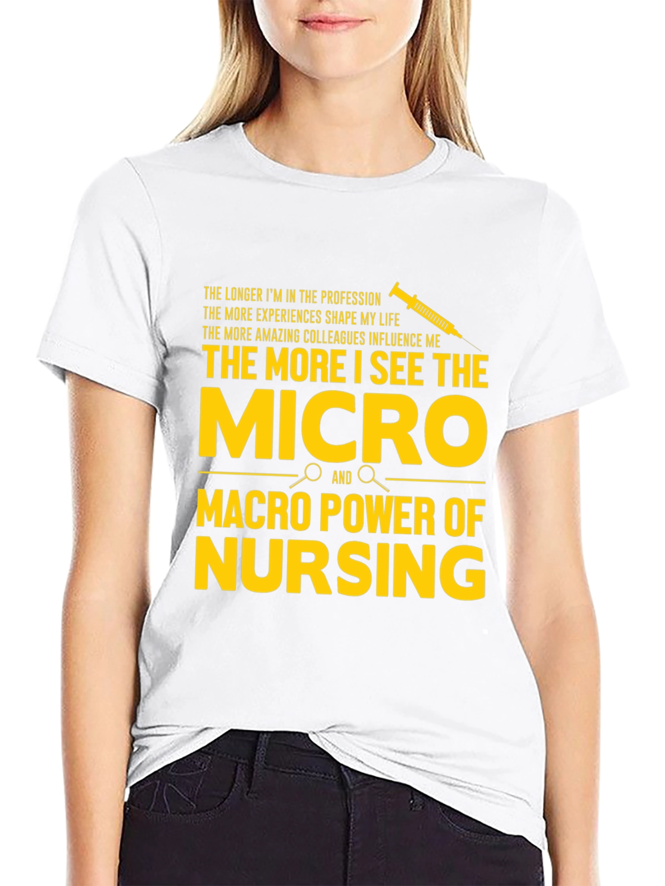 Black Nursing Power T-Shirt - Micro & Macro Appreciation view 9