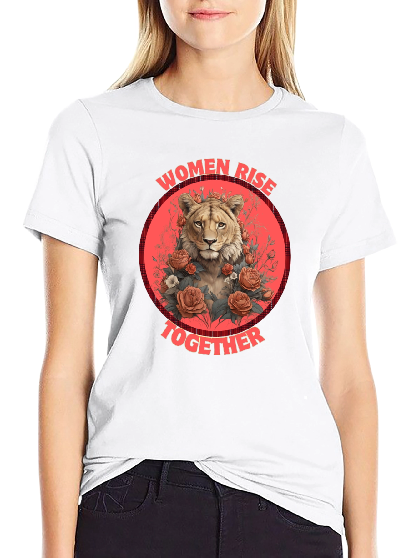Black Women Rise Together Lion T-Shirt view 9