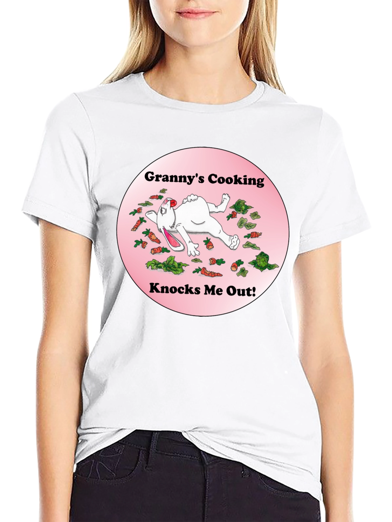 Black Granny's Cooking T-Shirt Funny Rabbit view 9