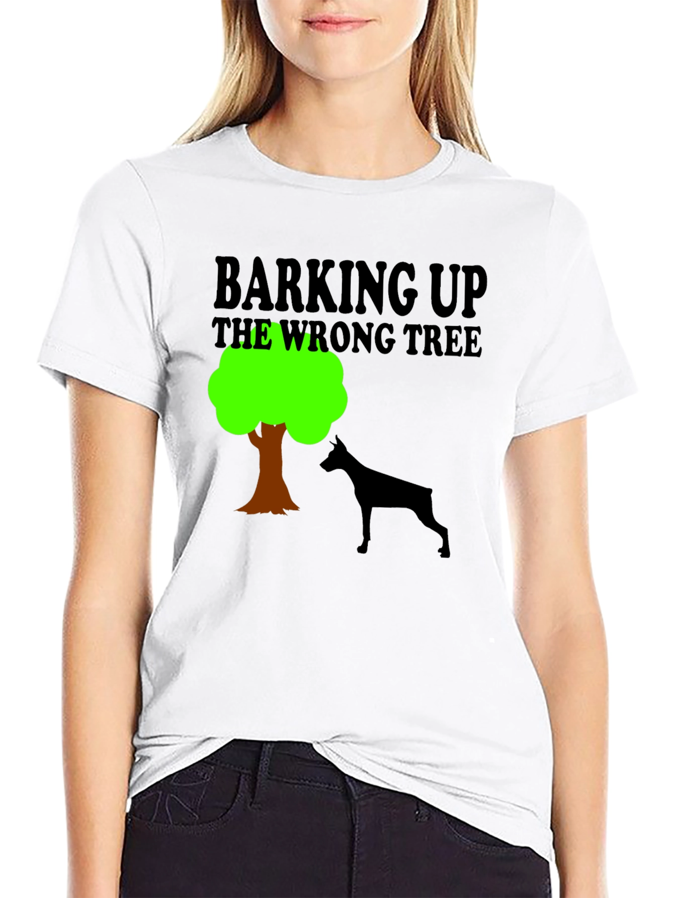 Black Barking Up the Wrong Tree Graphic Tee view 9