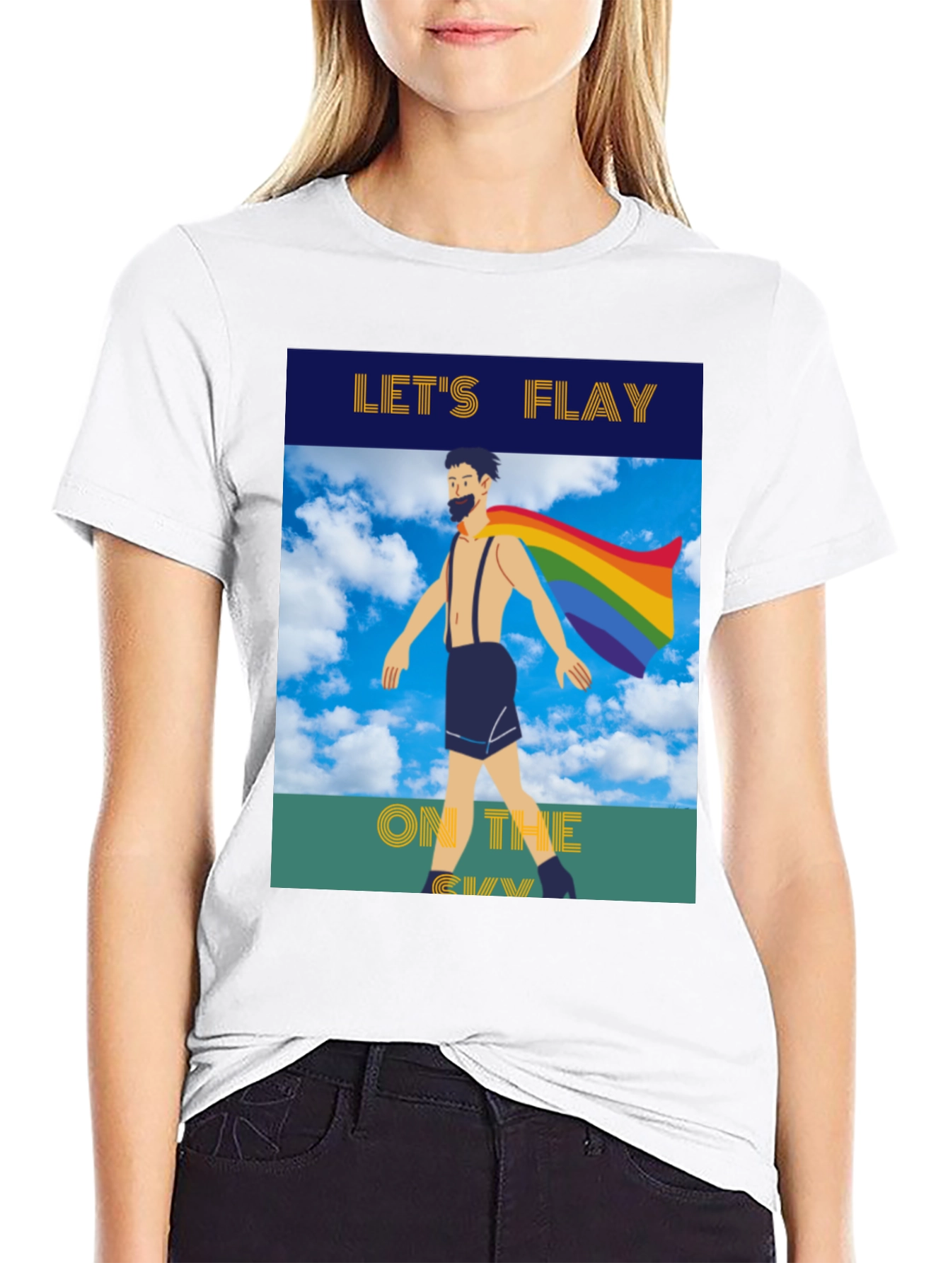 Black Let's Flay on the Gay T-Shirt Pride Tee view 9