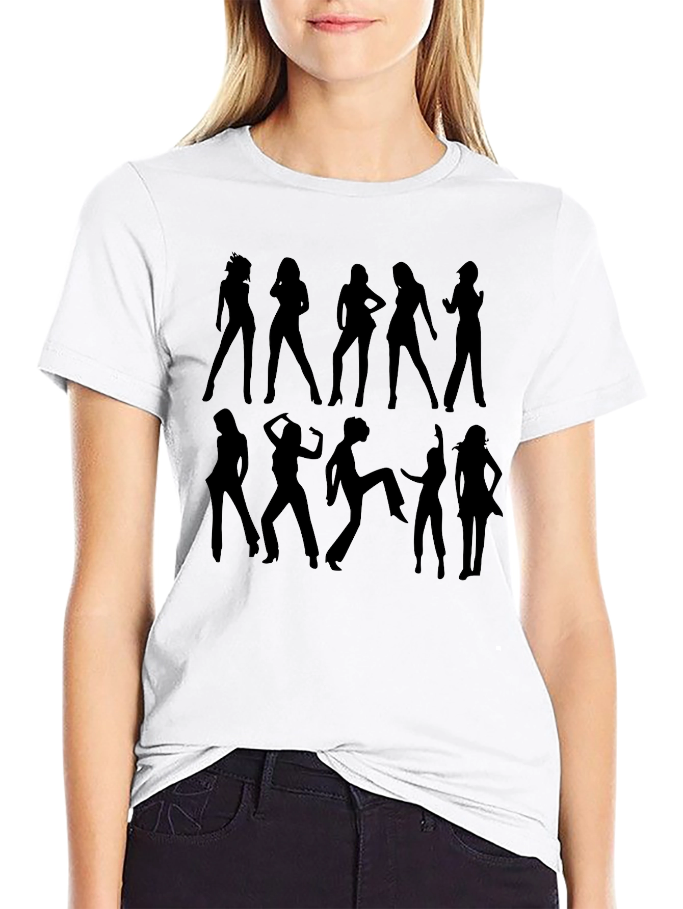 Black Dance Silhouettes Graphic Tee - Men's Black T-Shirt view 9