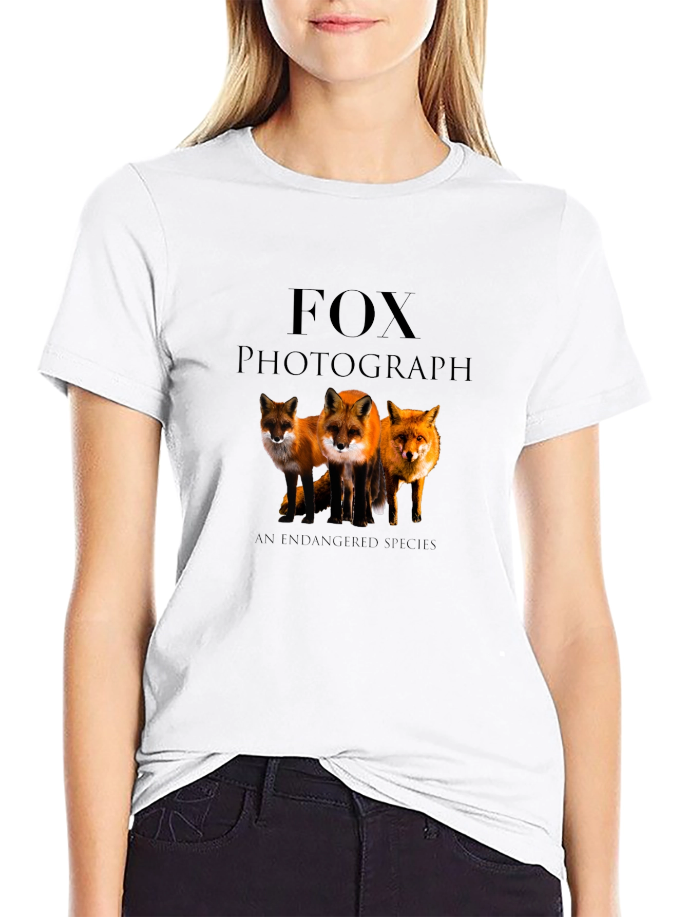 Black Fox Photograph Endangered Species Black T-Shirt view 9