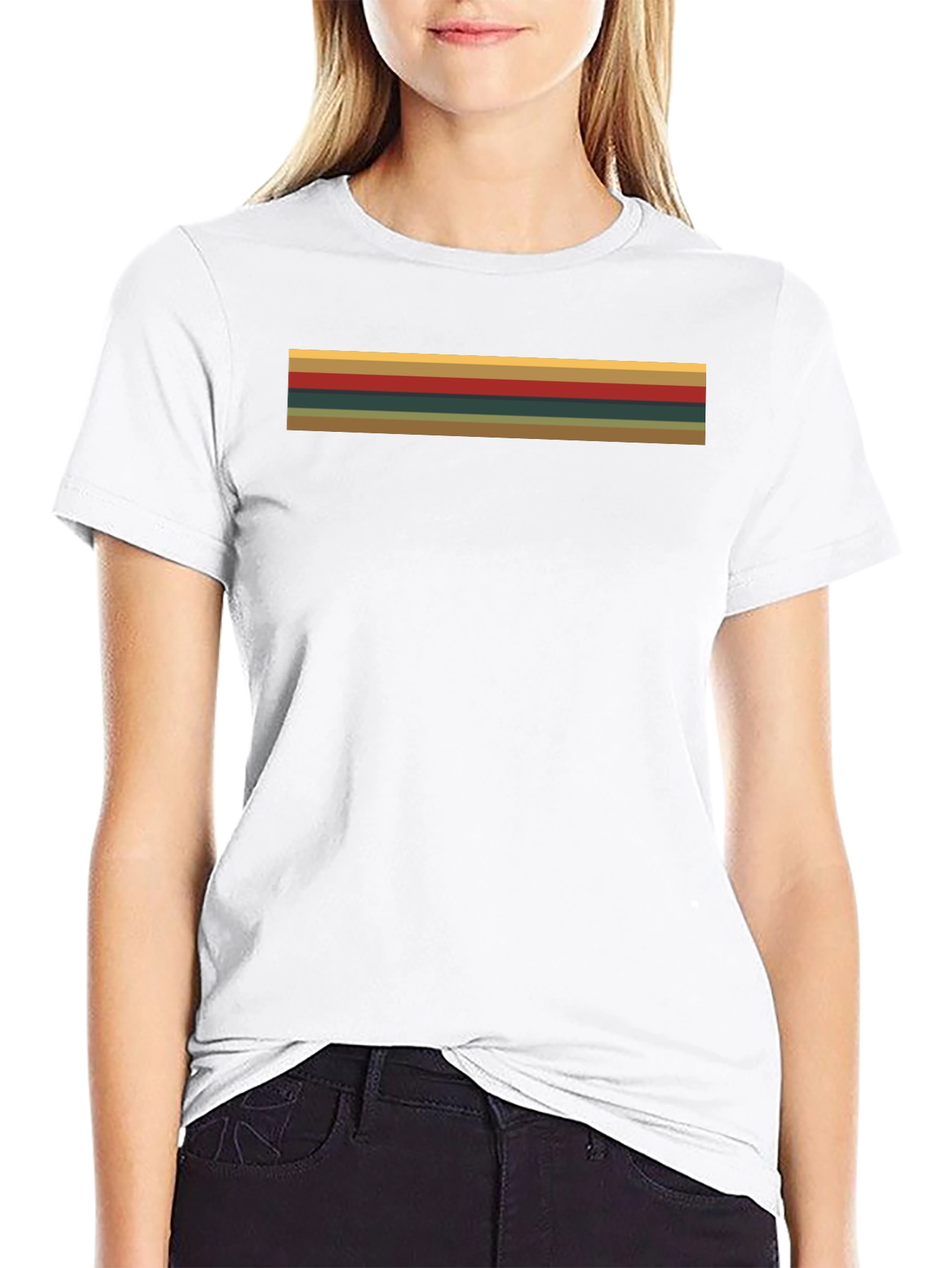 Black Retro Stripe Tee - Time Traveler Style view 9