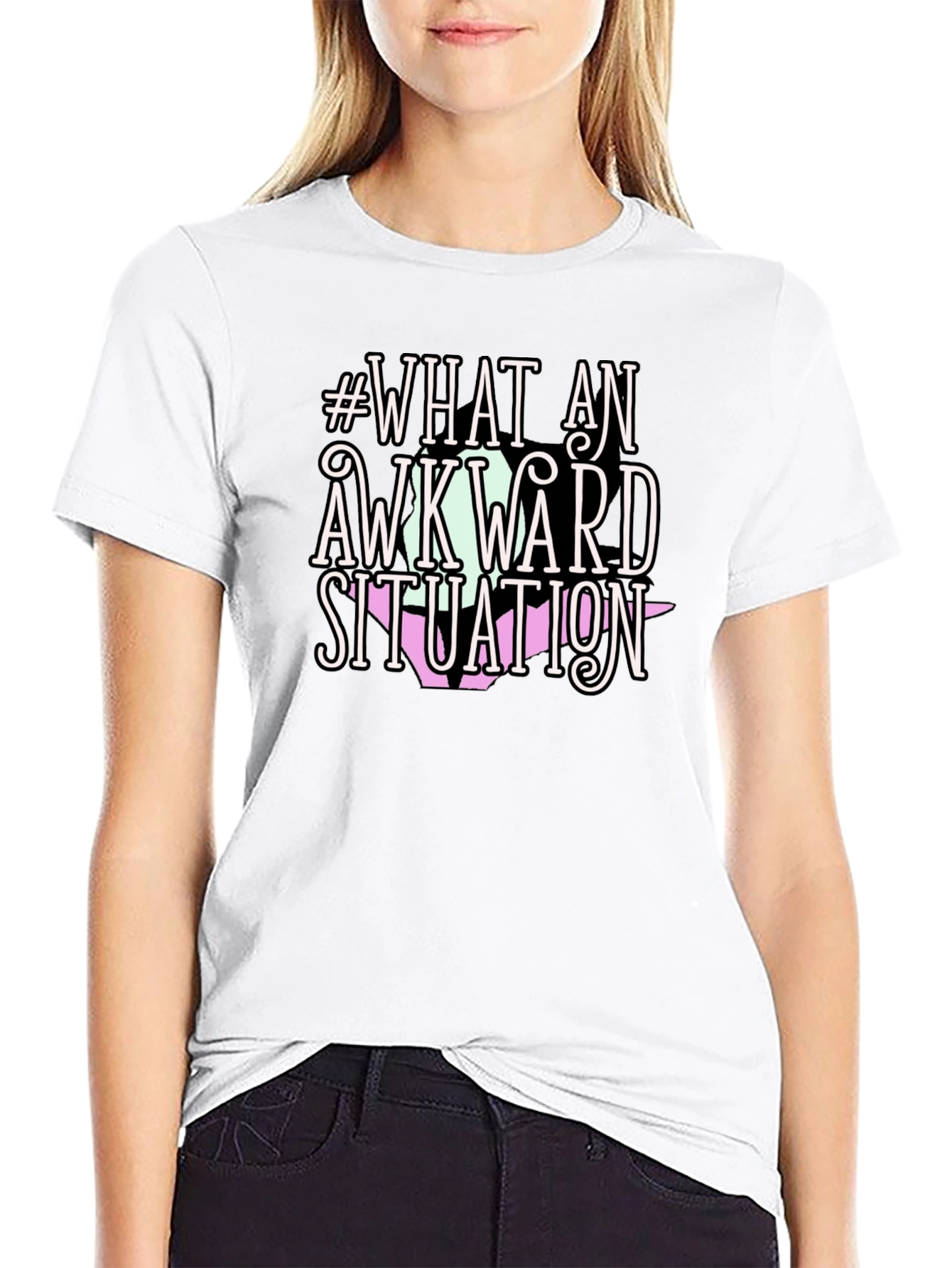 Black Awkward Situation Tee - Funny Graphic T-Shirt view 9