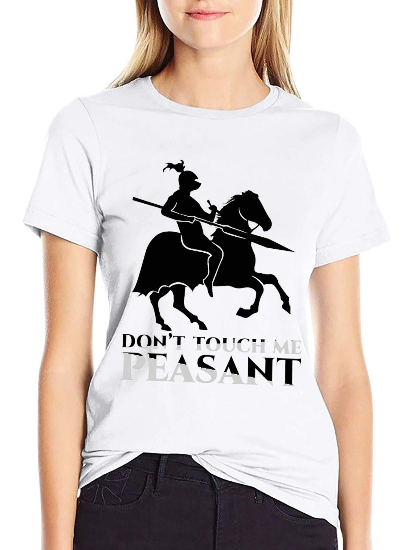 Black Don't Touch Me Peasant Black T-Shirt view 9