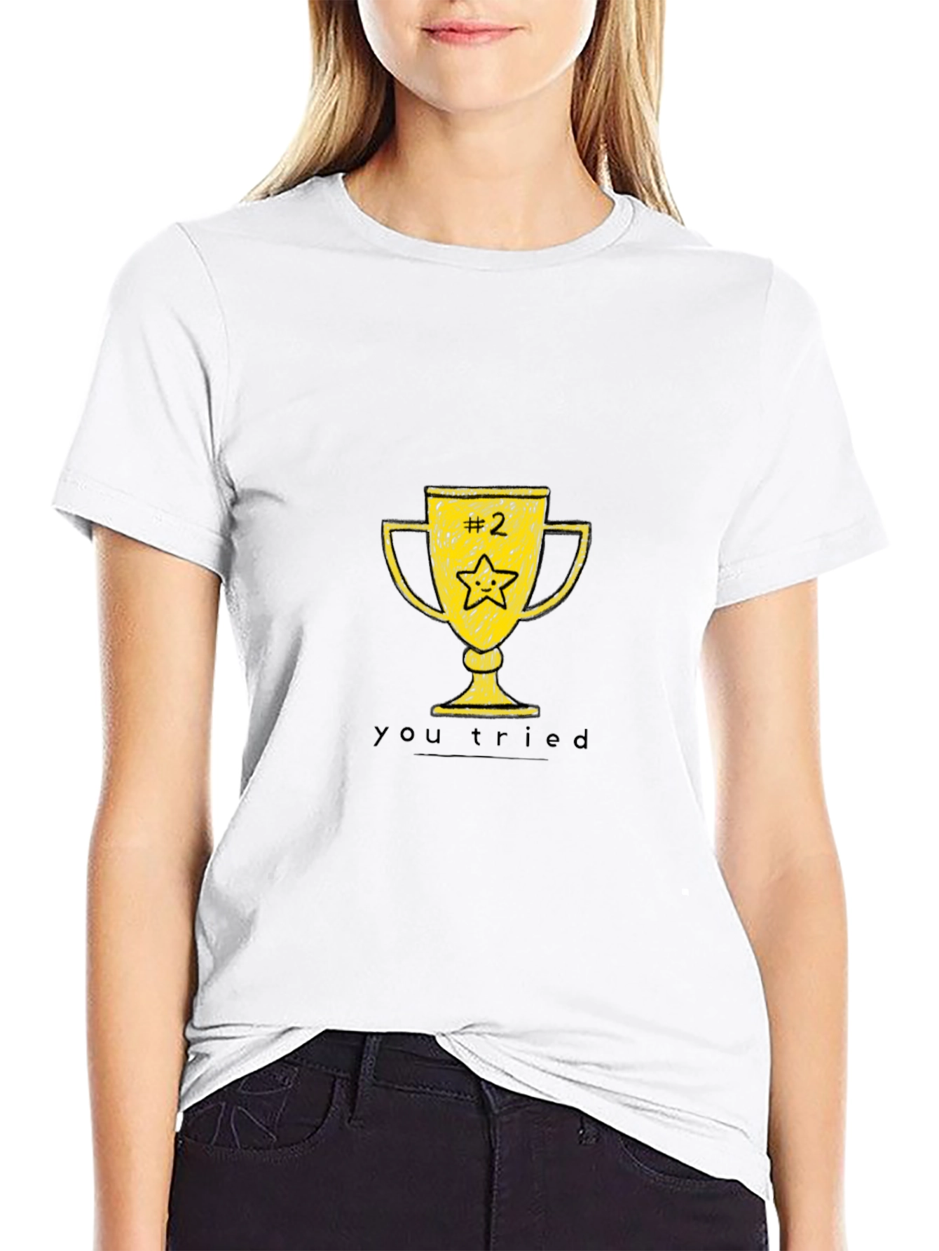 Black You Tried Trophy T-Shirt - Funny Graphic Tee view 9