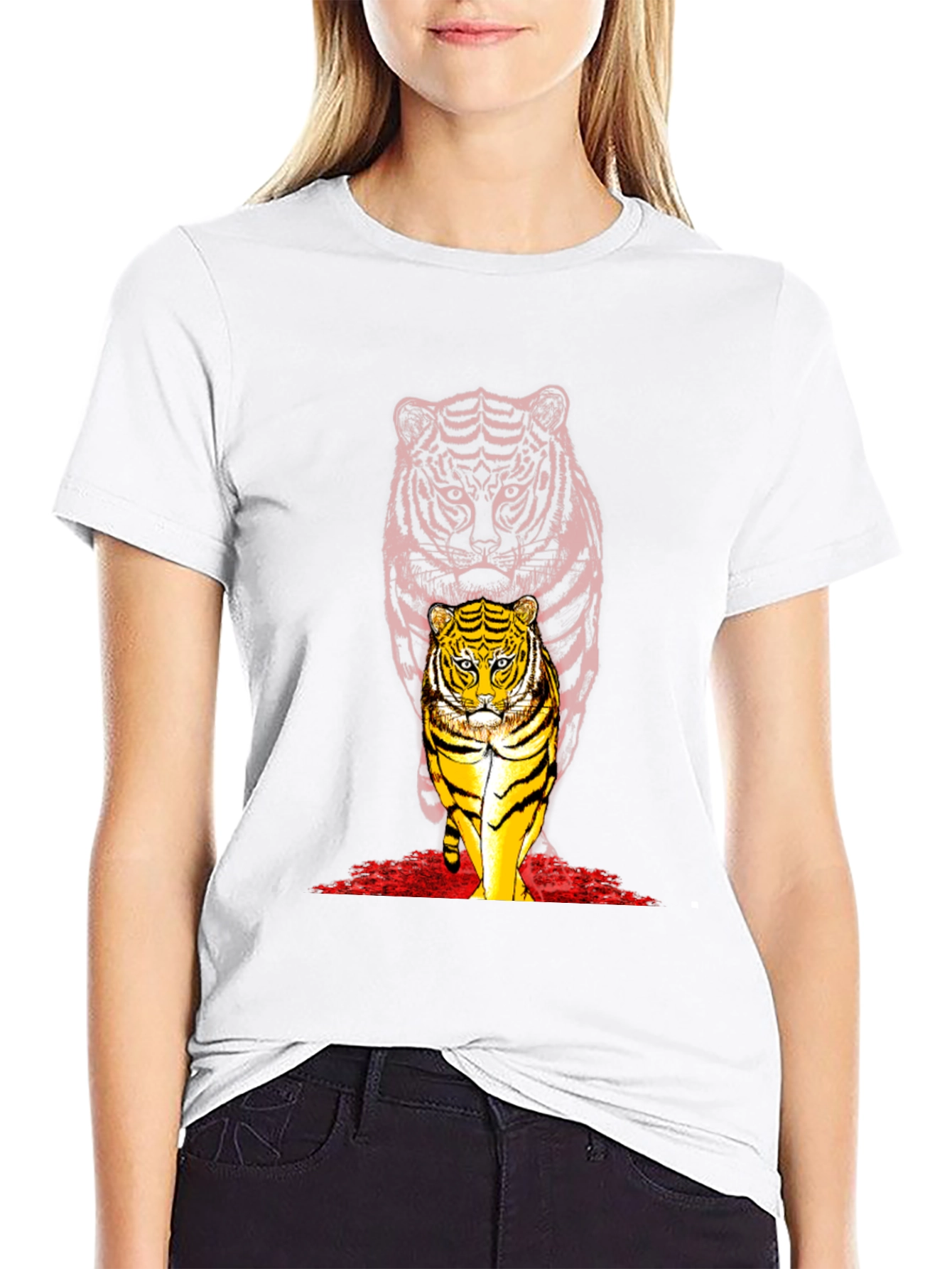 Black Tiger Graphic Black T-Shirt - Bold Animal Print view 9