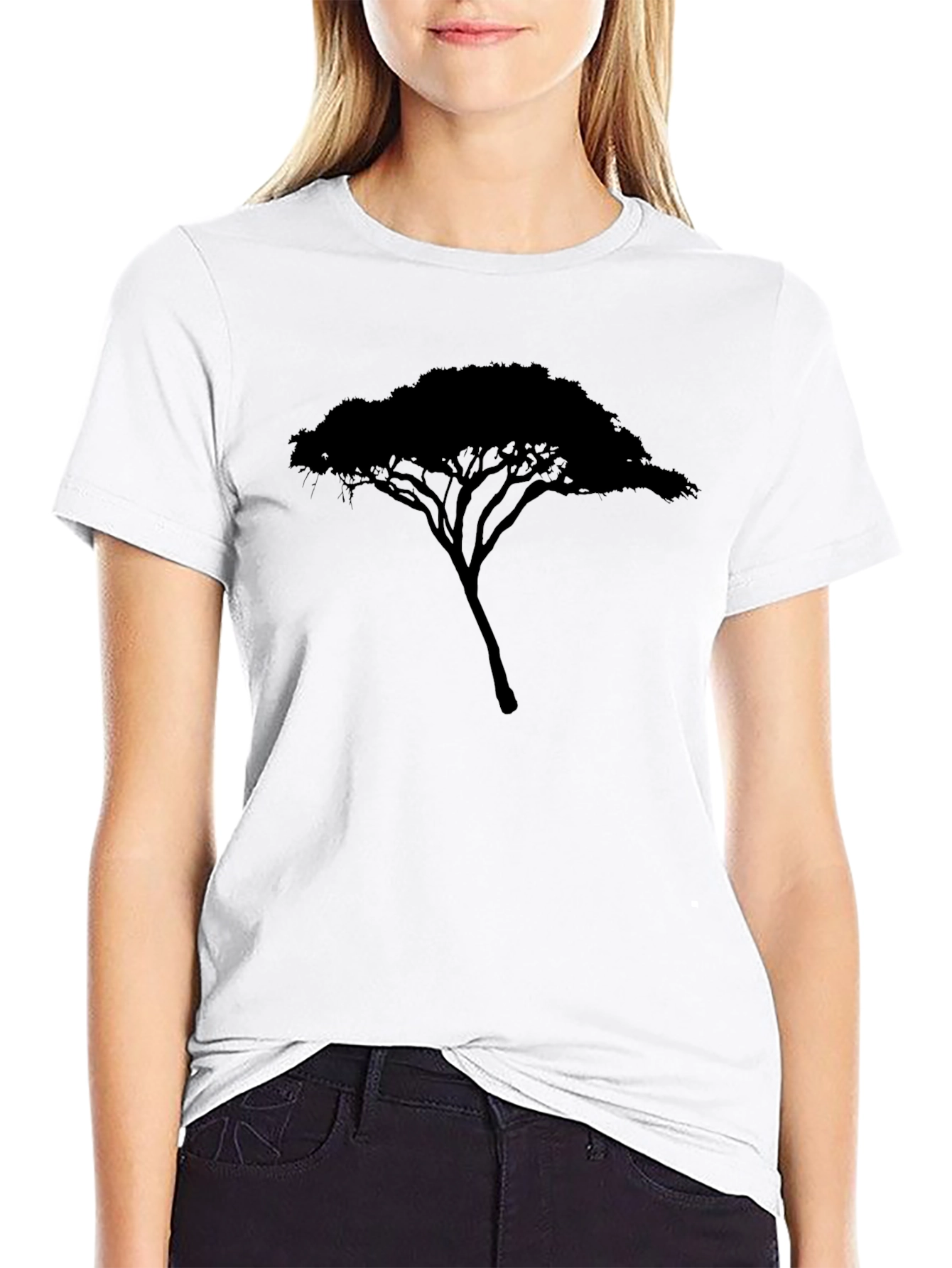 Black Tree Silhouette Graphic Tee - Black Casual Shirt view 9