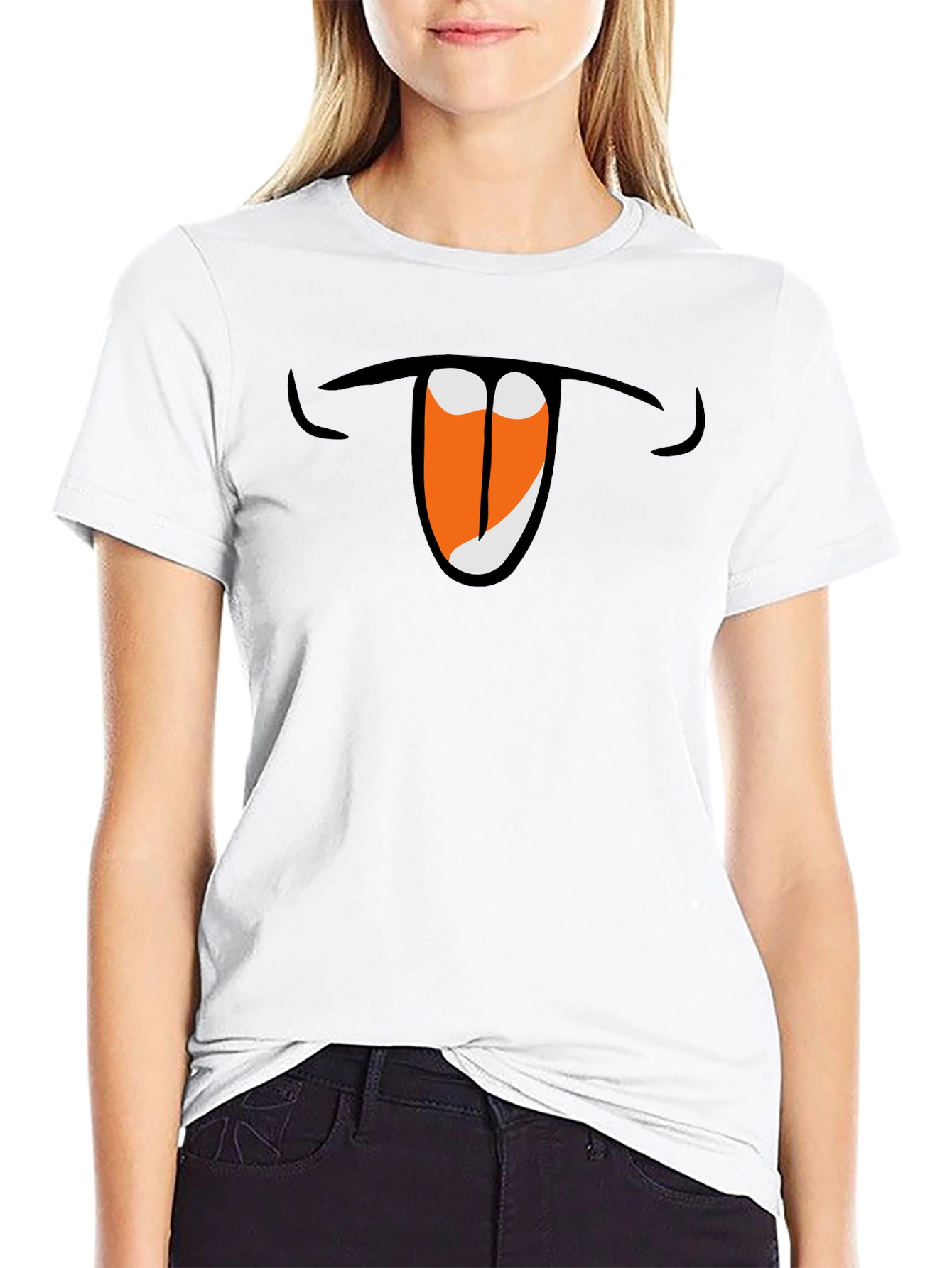 Black Funny Mouth T-Shirt - Show Your Silly Side! view 9