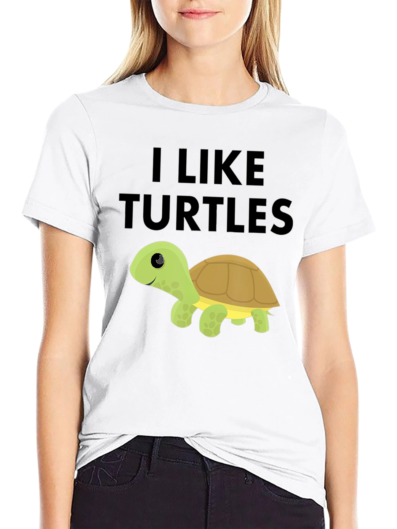 Black I Like Turtles Black T-Shirt view 9