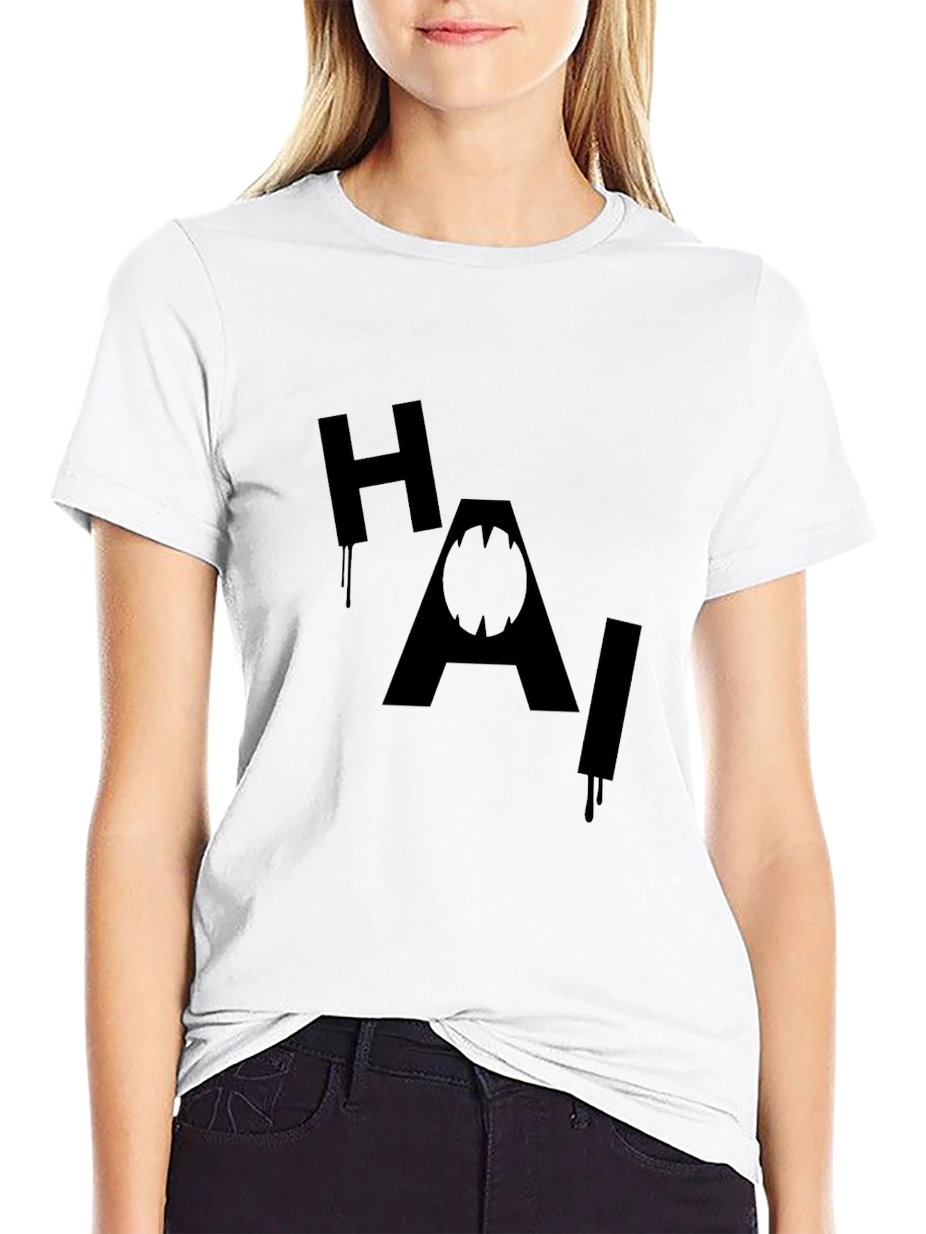 Black HAI Joker Inspired Black T-Shirt view 9