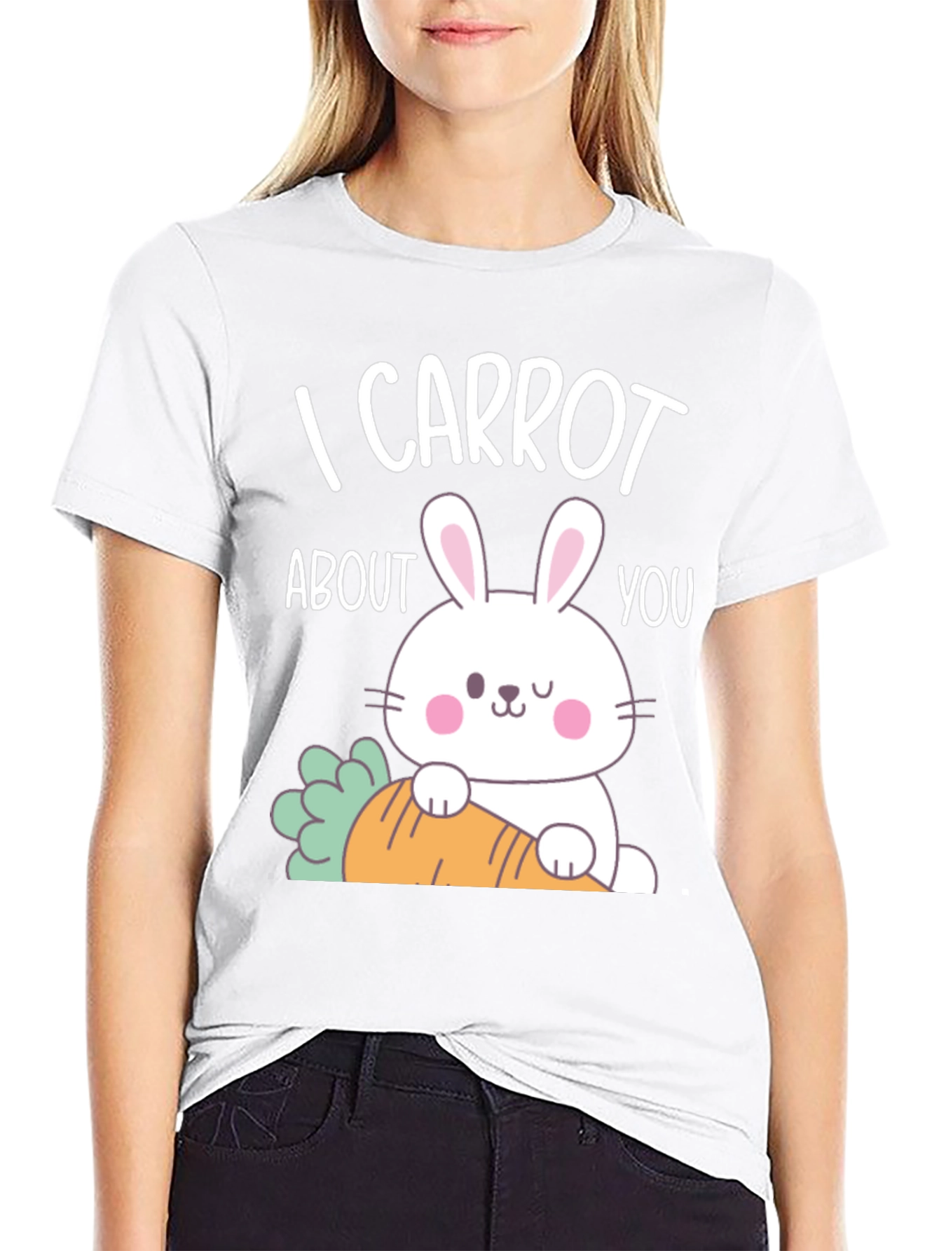 Black I Carrot About You Bunny T-Shirt view 9