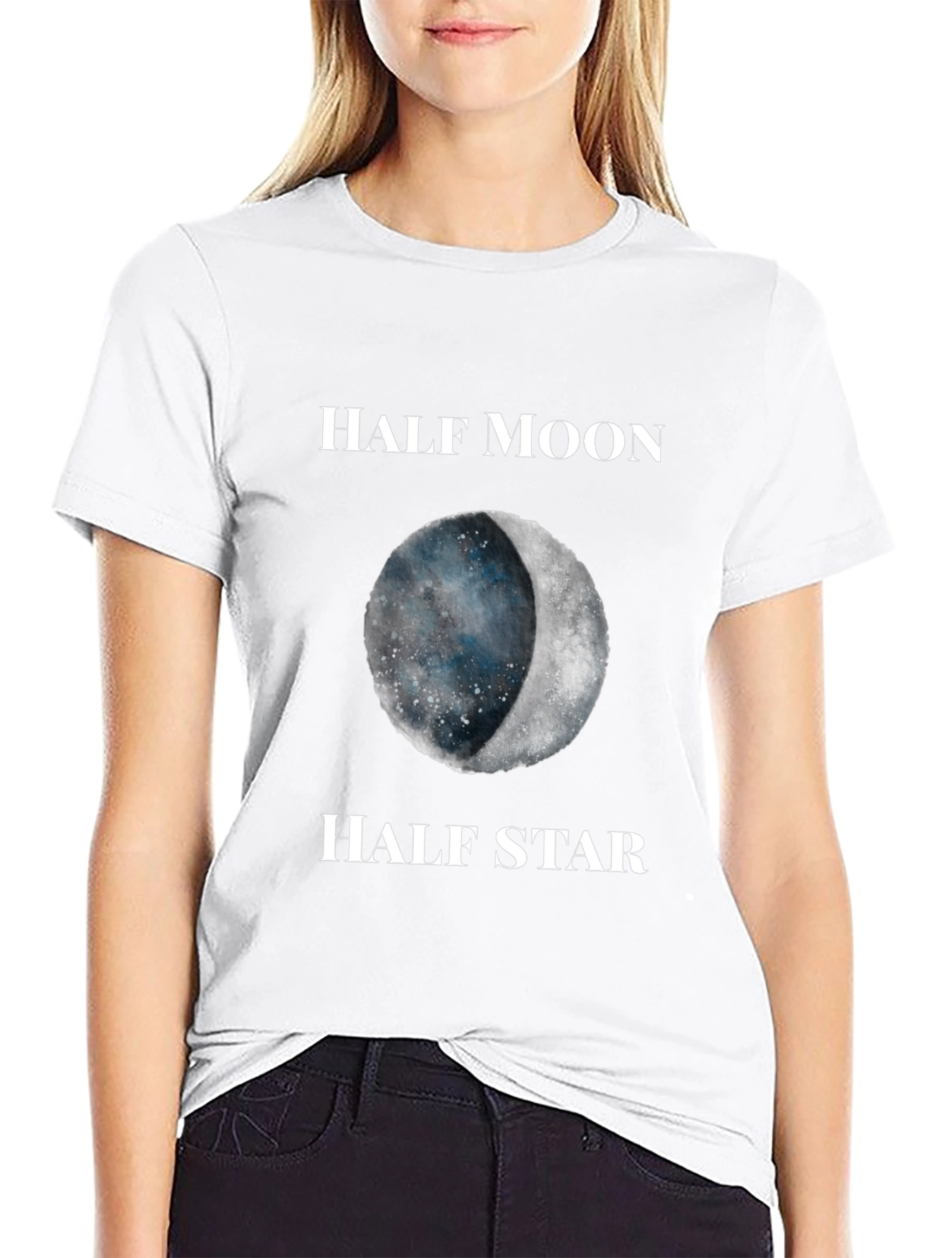 Black Half Moon Half Star Graphic T-Shirt view 9