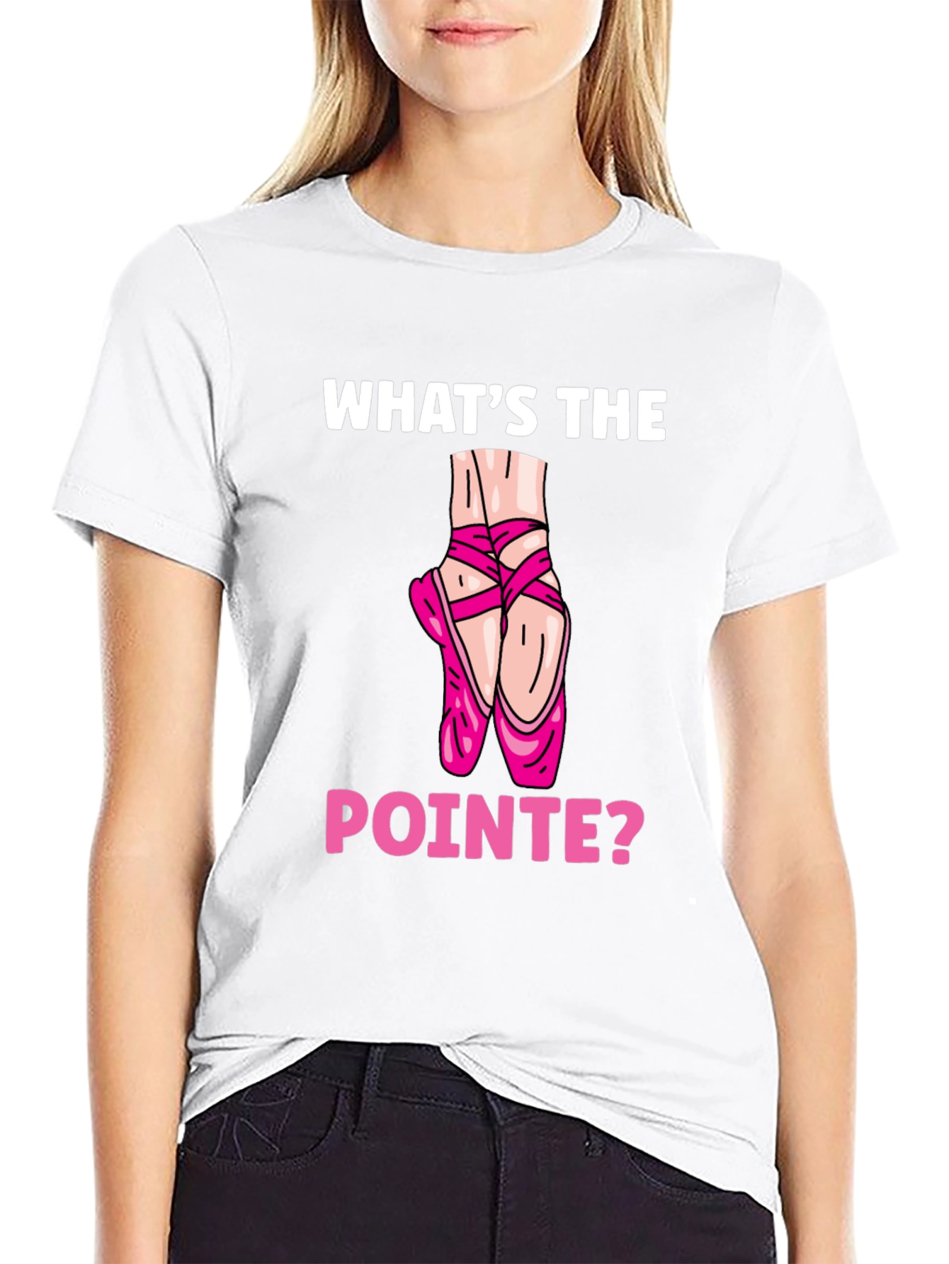 Black What's the Pointe? Ballet Lover T-Shirt view 9