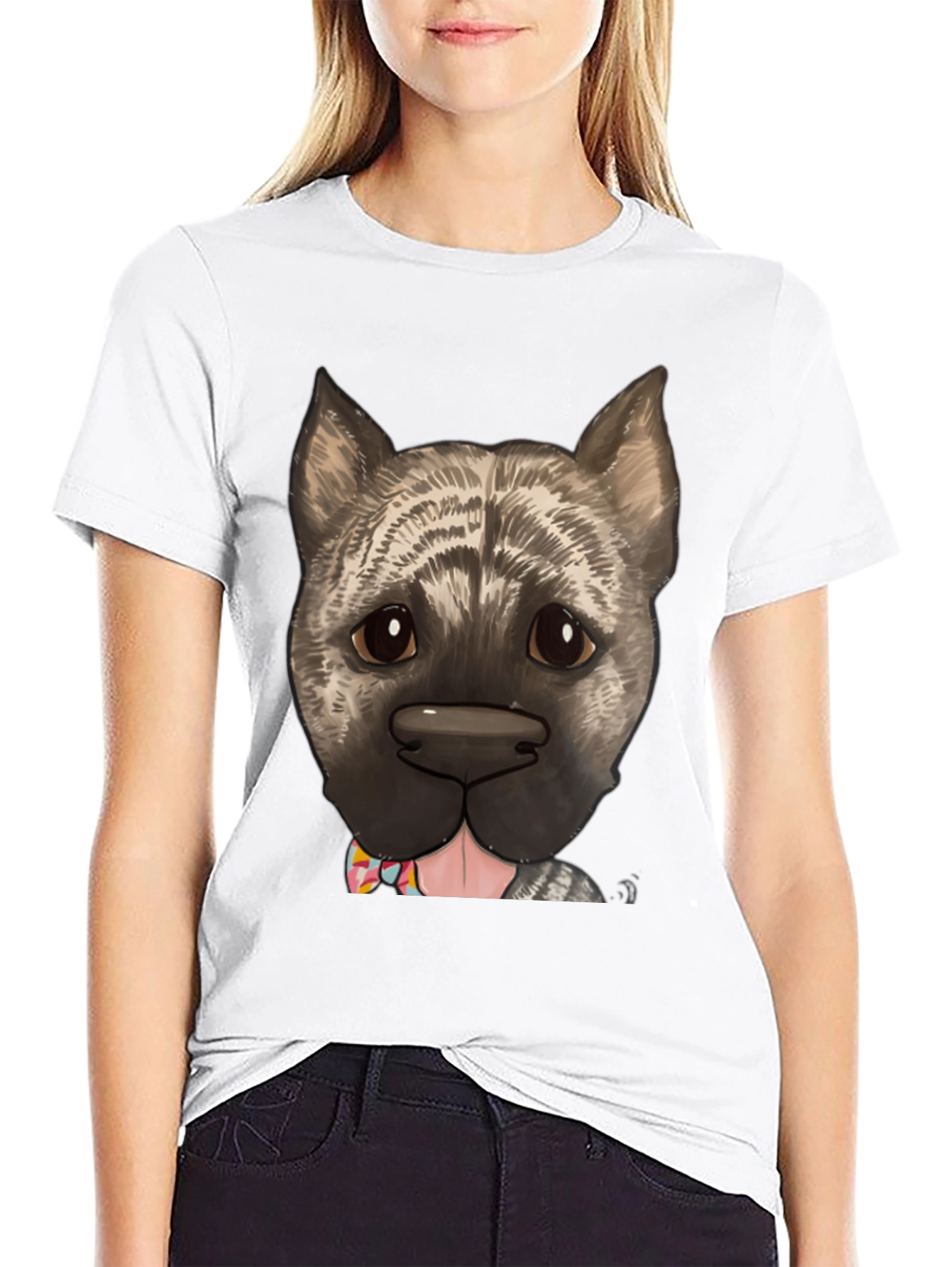 Black Dog With Bow Tie Graphic Tee view 9