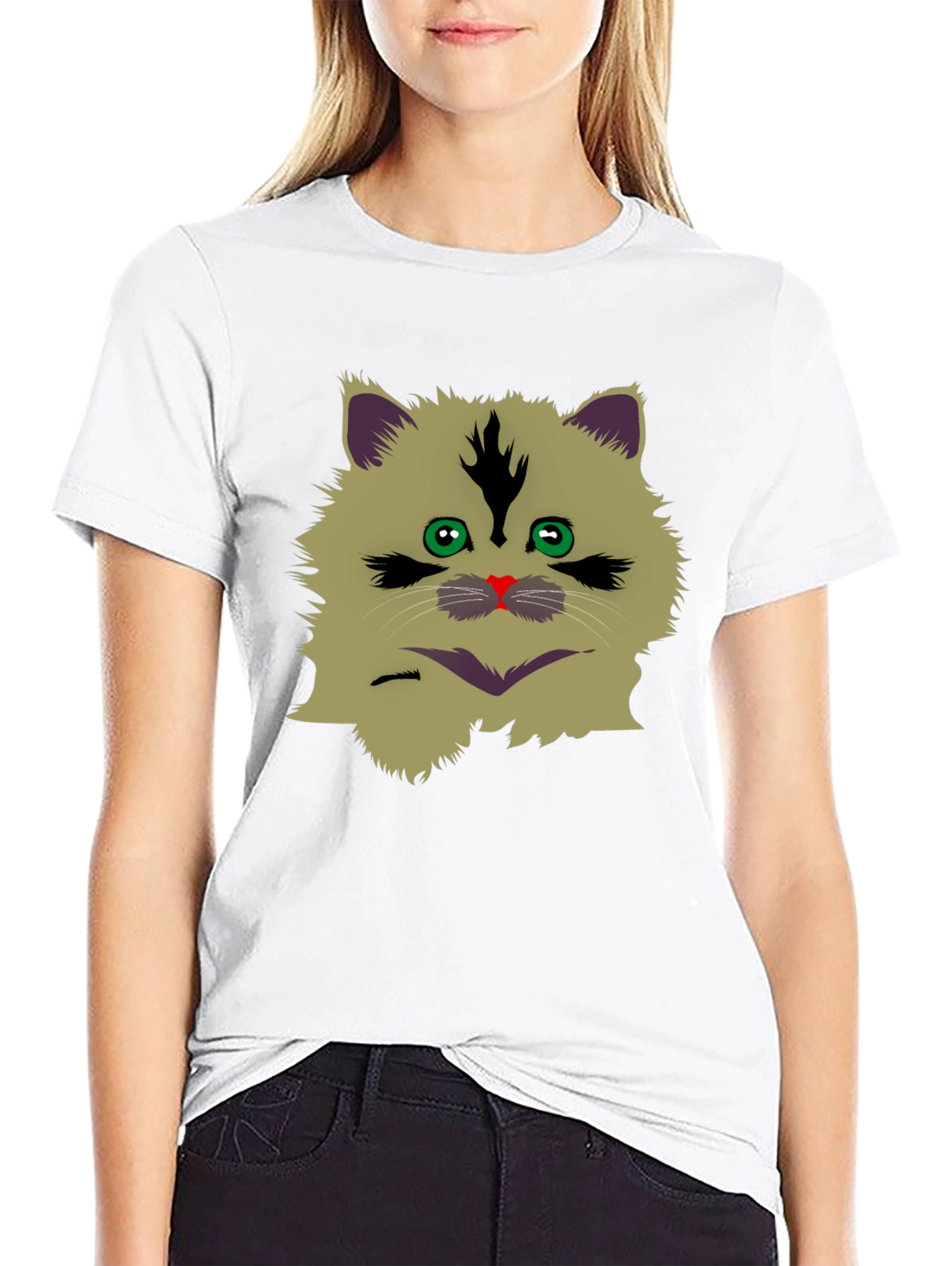 Black Funny Cat Graphic T-Shirt view 9