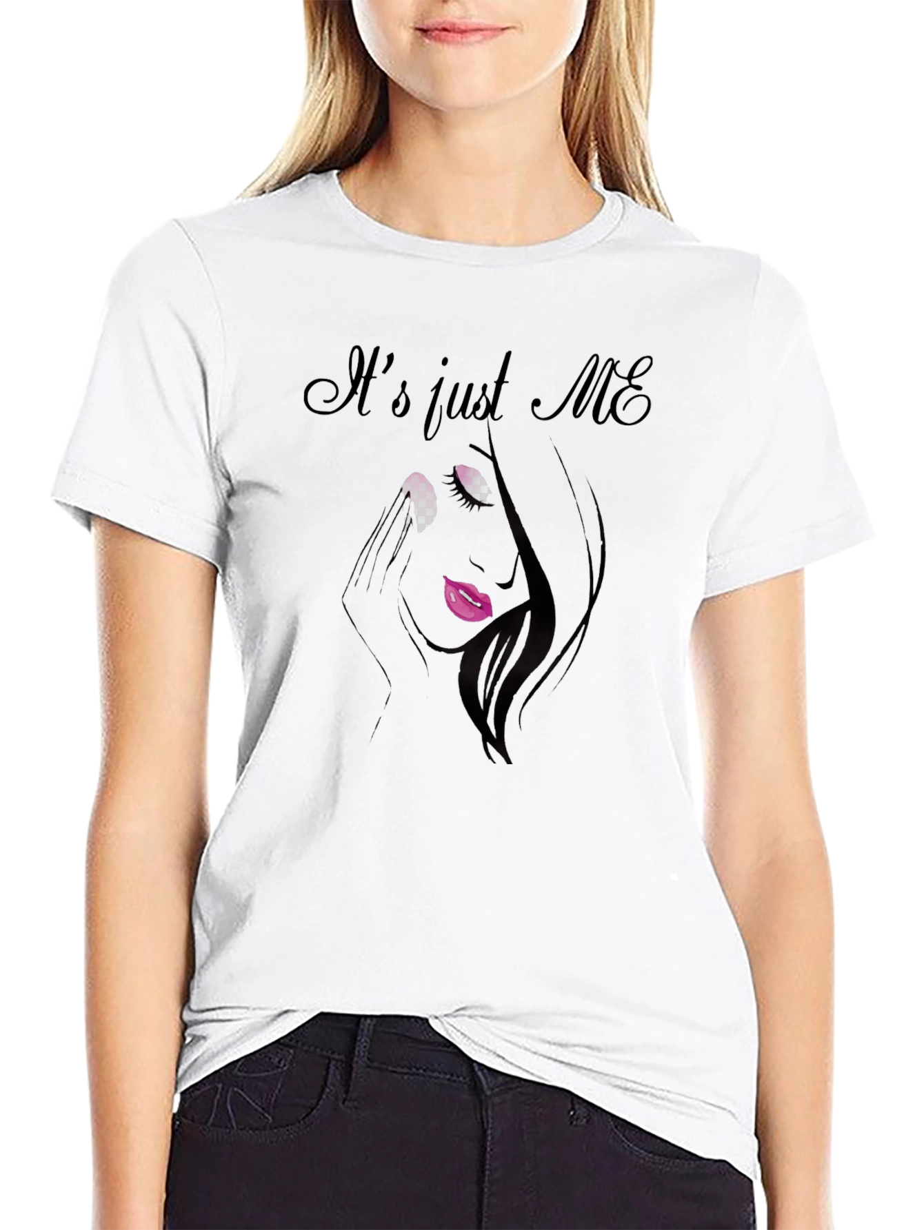 Black It's Just Me Graphic T-Shirt - Unisex Black Tee view 9