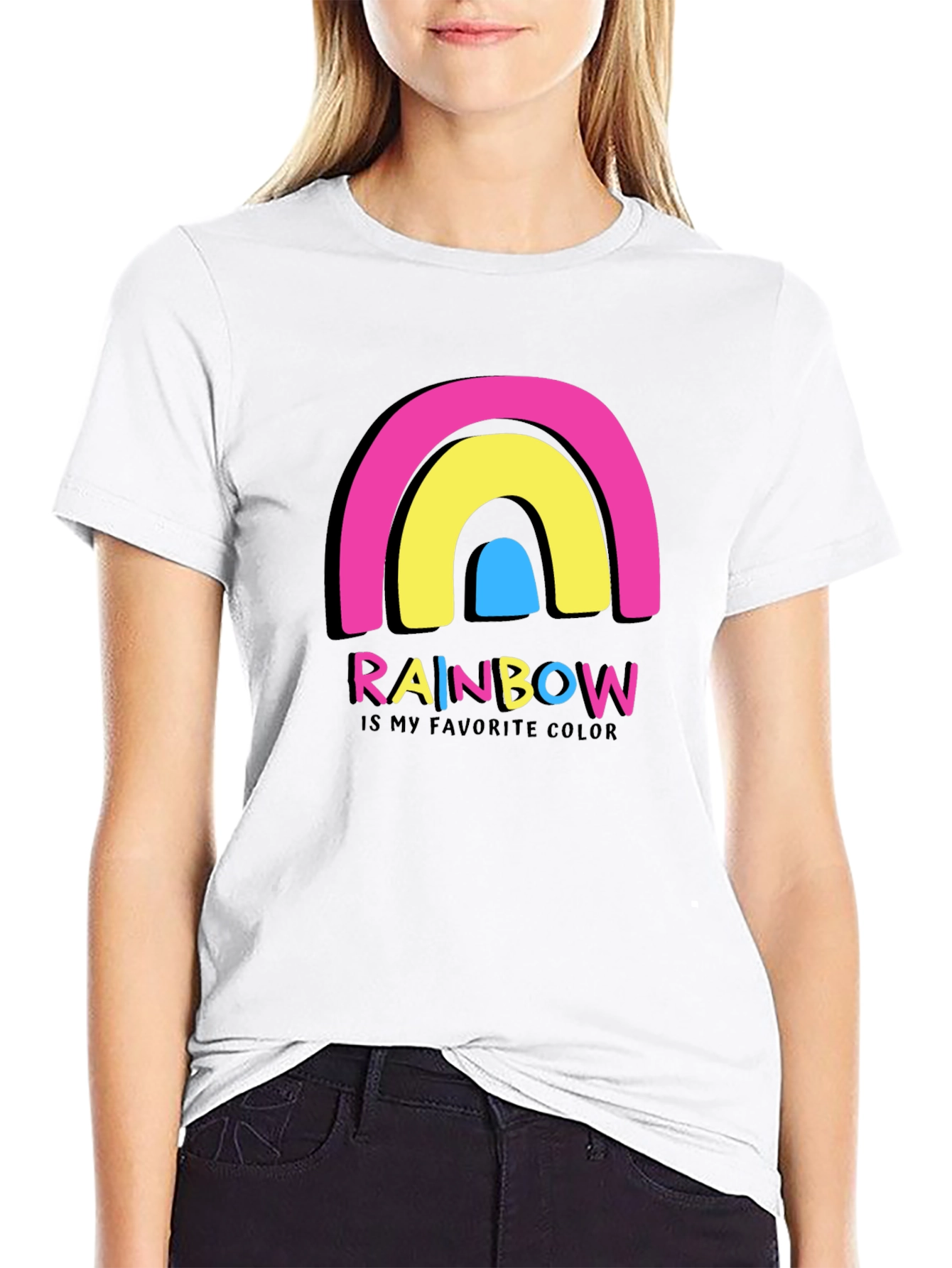Black Rainbow Is My Favorite Color Graphic T-Shirt view 9