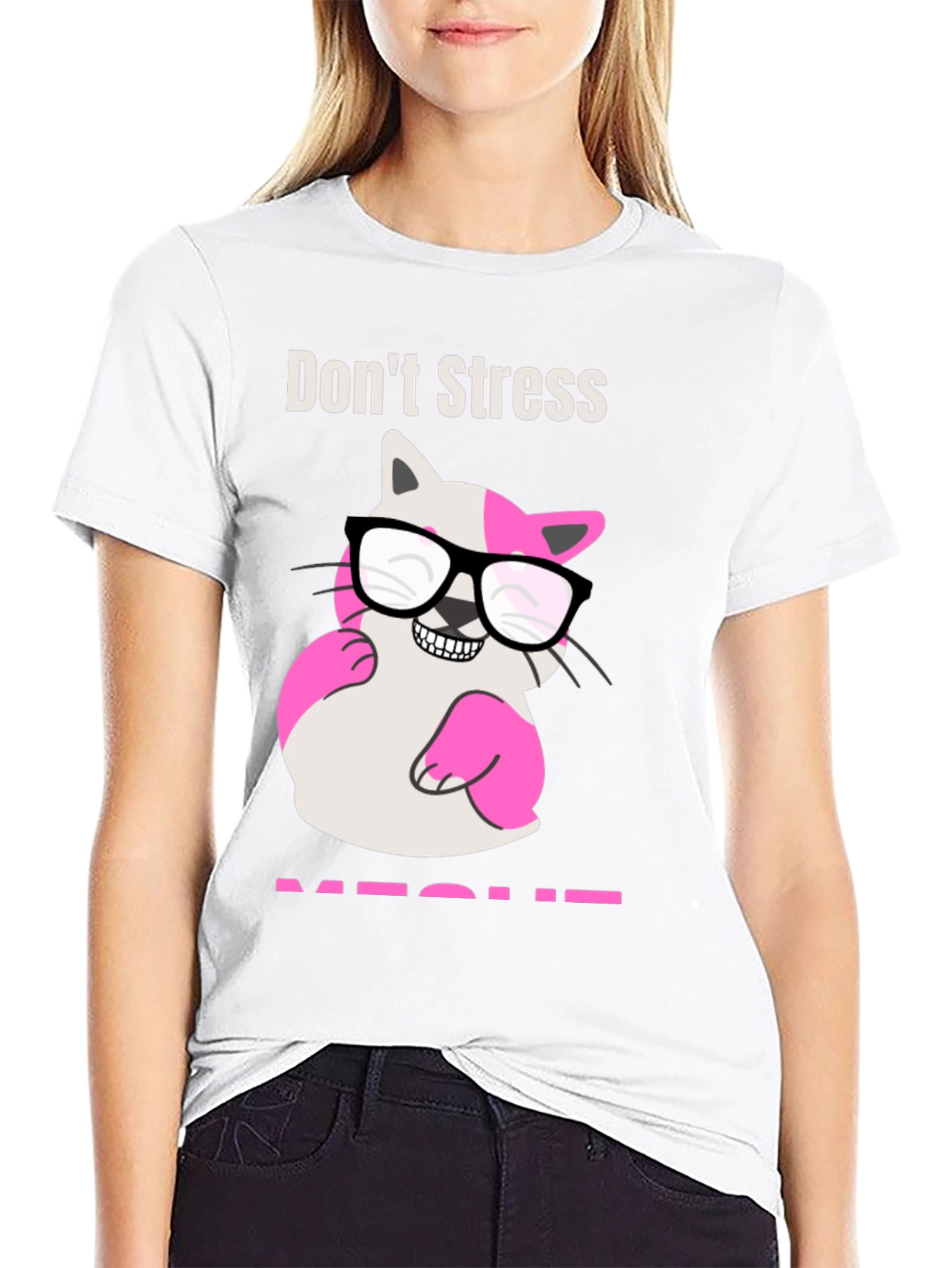 Black Don't Stress MEOWT T-Shirt view 9