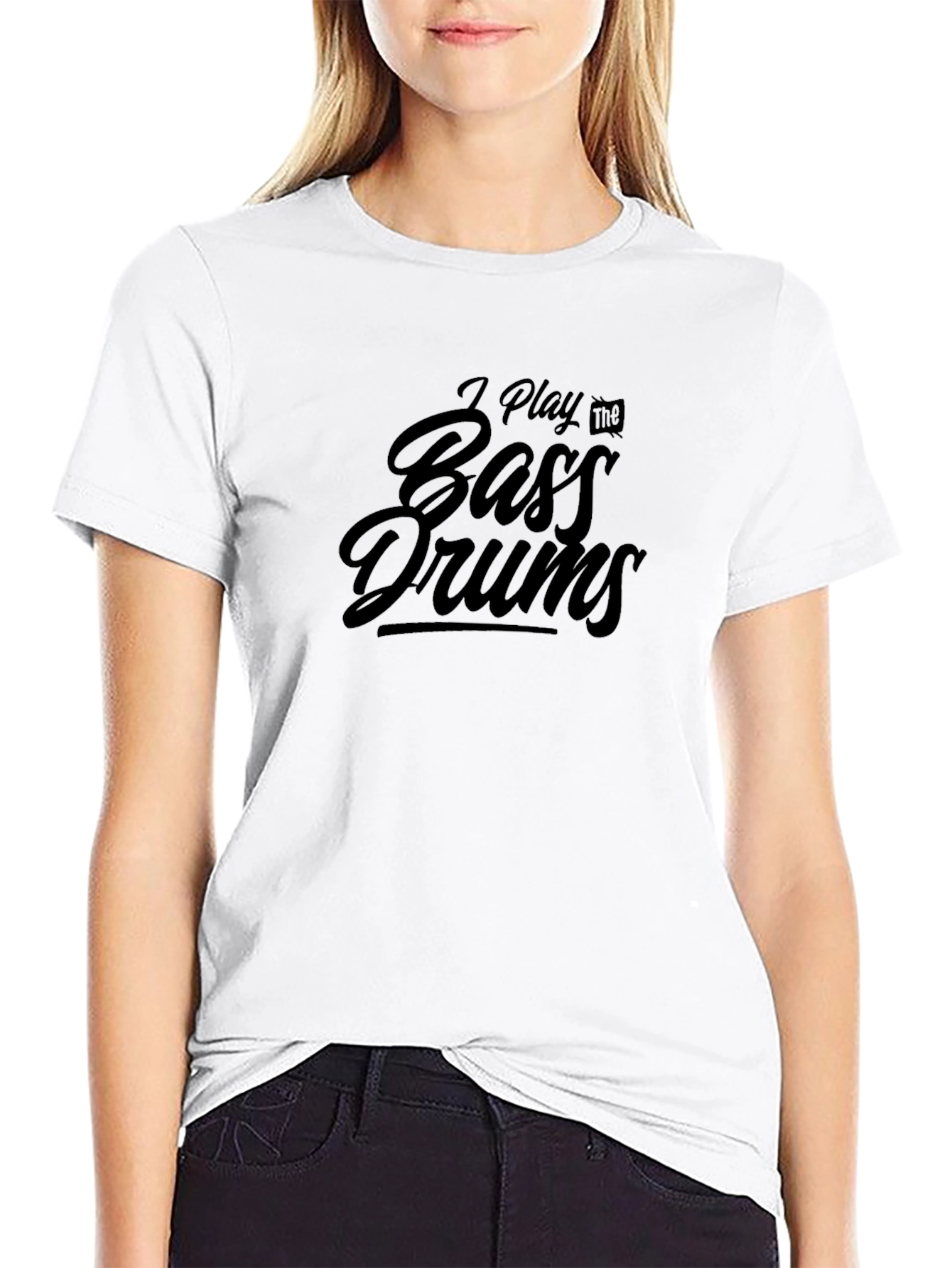 Black I Play the Bass Drums Black T-Shirt view 9