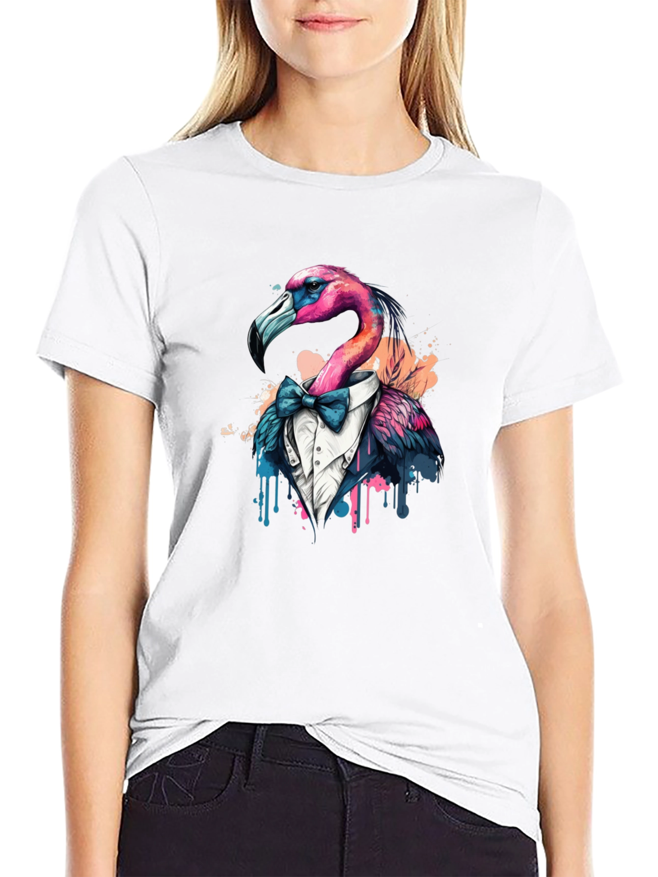 Black Flamingo Tuxedo T-Shirt view 9