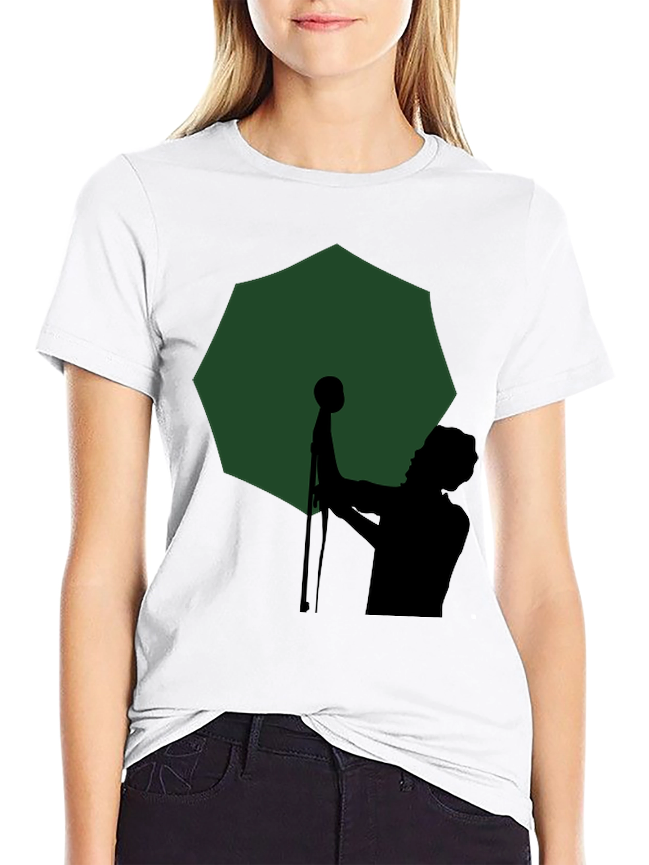 Black Silhouette Singer Graphic Tee - Men's Black T-Shirt view 9