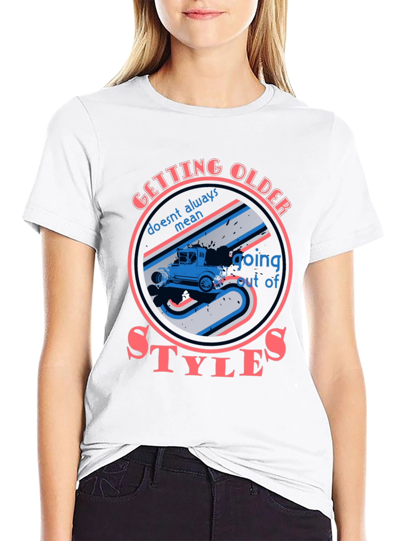 Black Retro Car Graphic T-Shirt - Getting Older Doesn't Mean Out of Style view 9