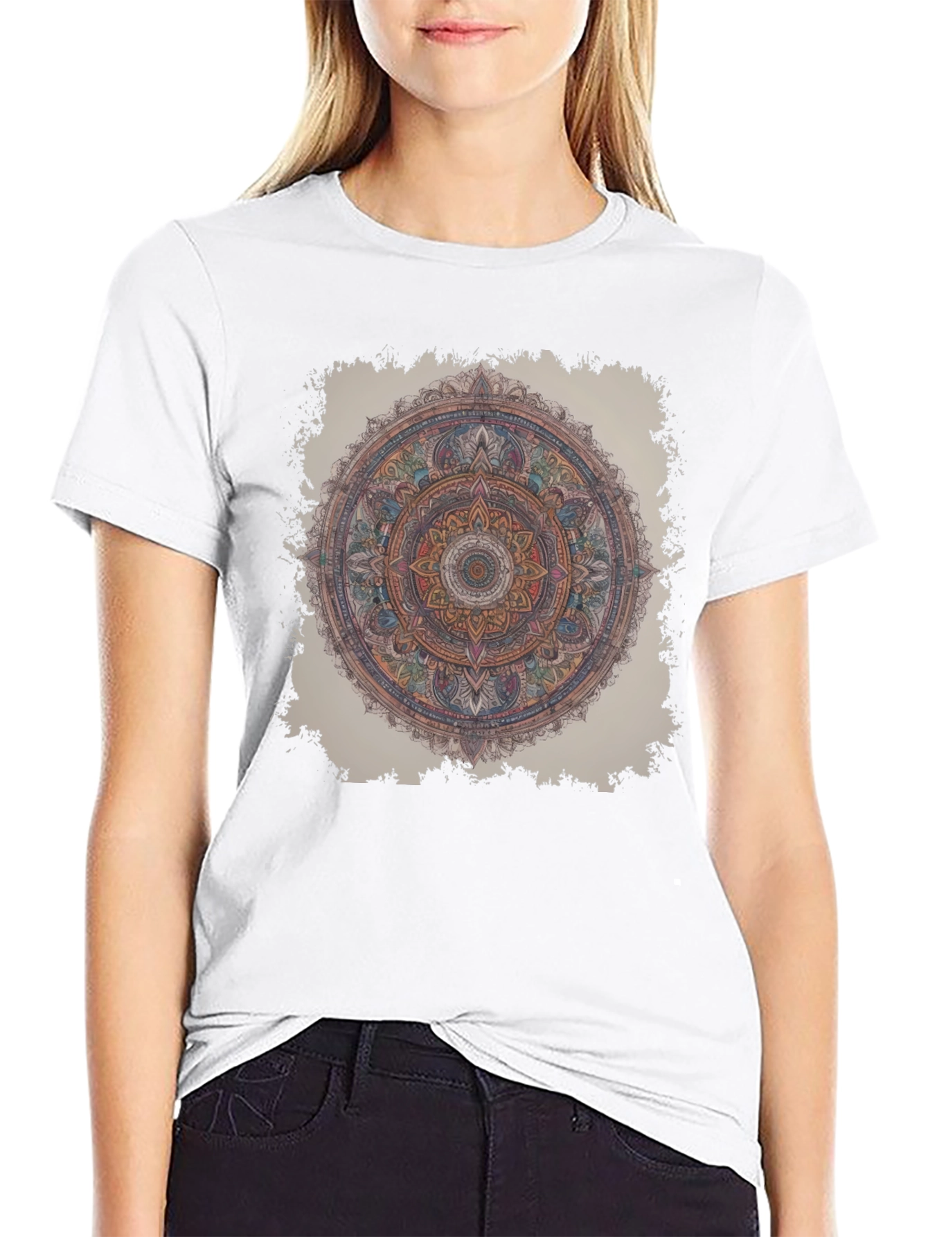Black Mandala Graphic T-Shirt - Artistic Design Tee view 9