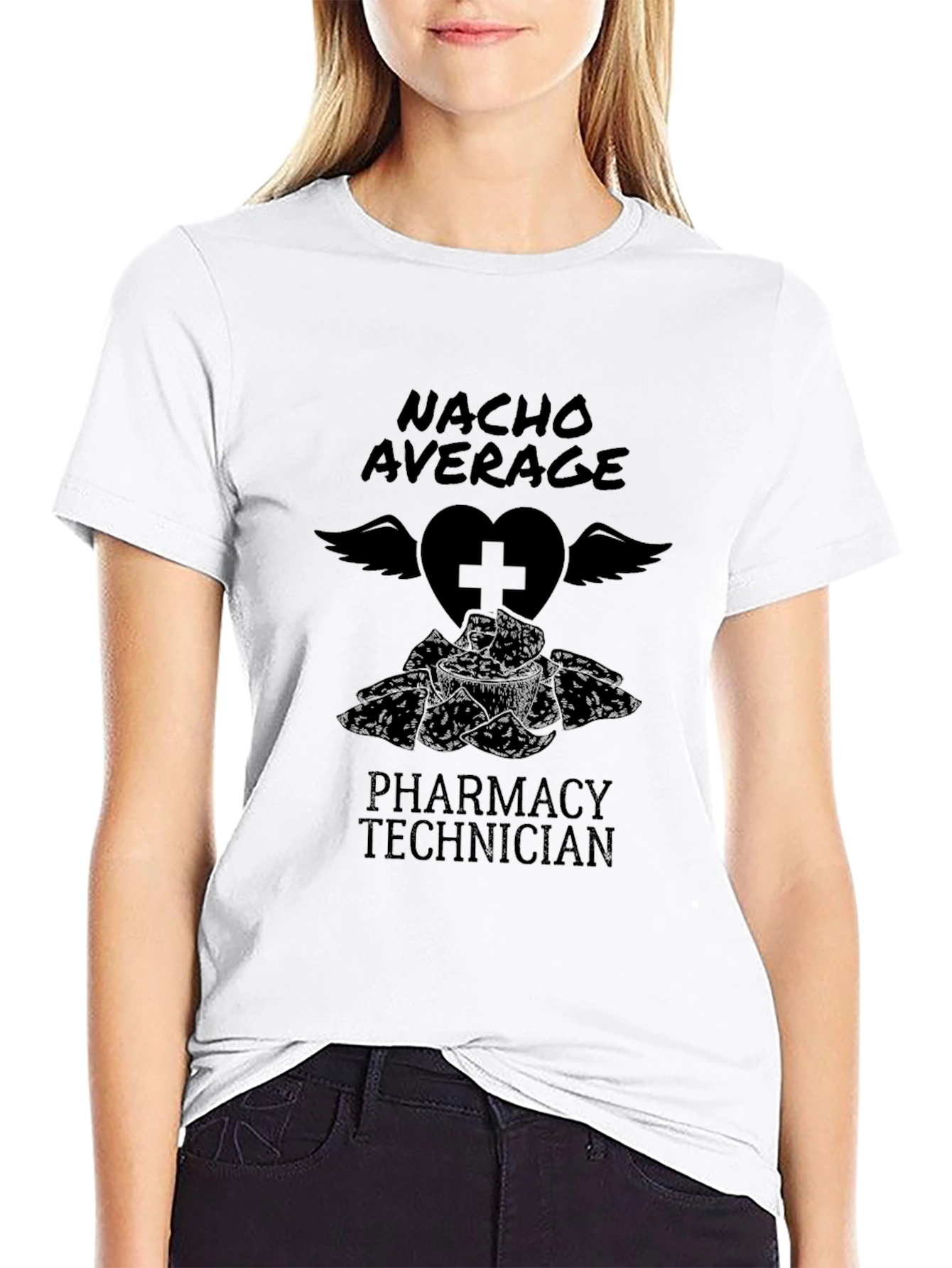 Black Nacho Average Pharmacy Technician T-Shirt view 9