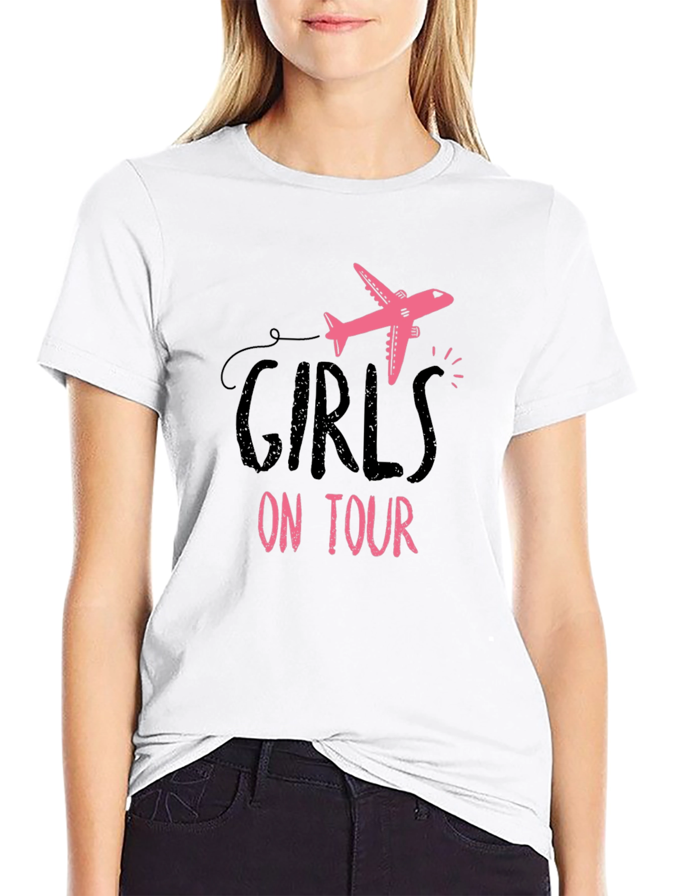 Girls On Tour T-Shirt | Airplane Graphic Tee - 9