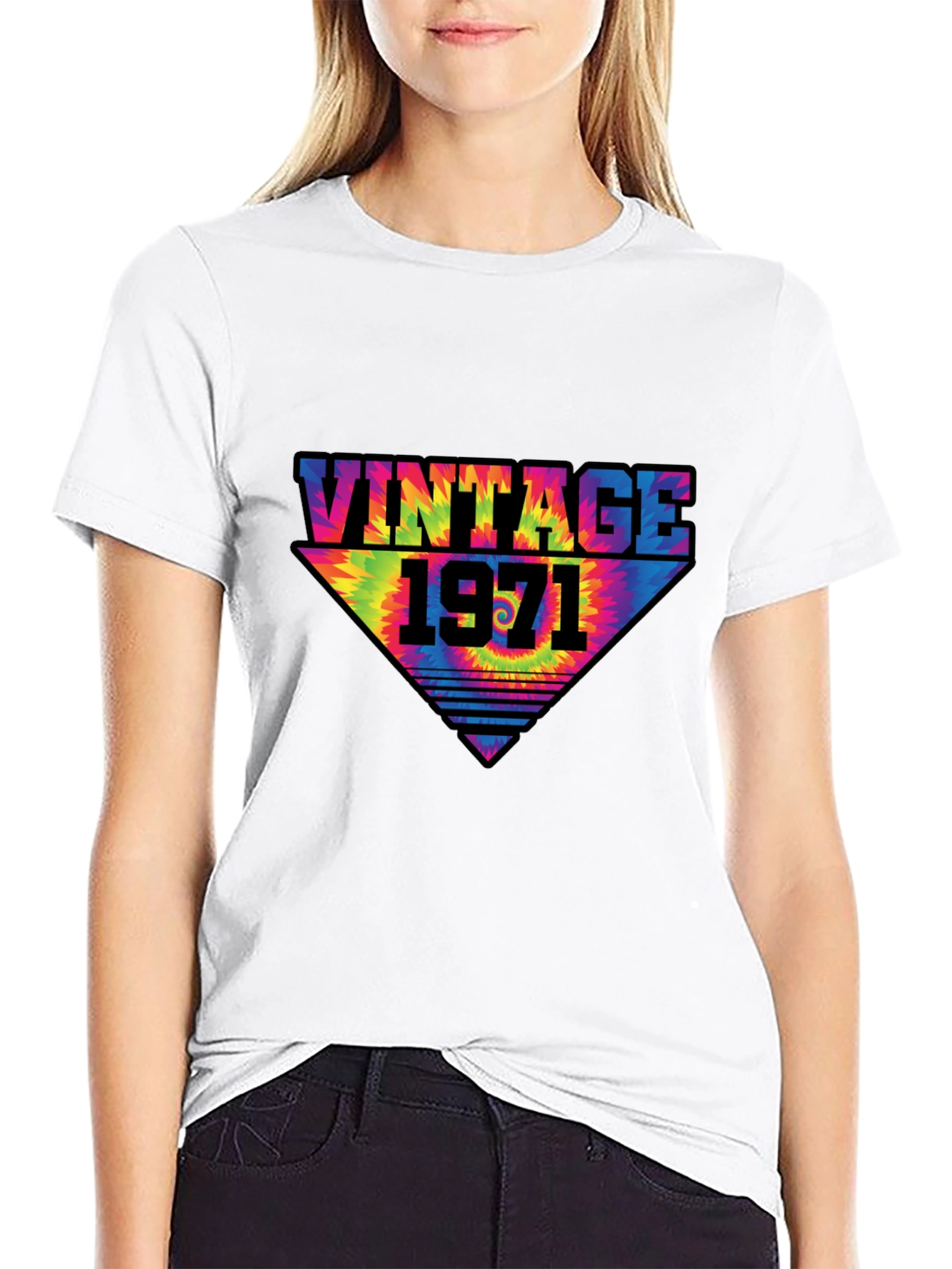 Black Vintage 1971 Tie-Dye Graphic T-Shirt view 9