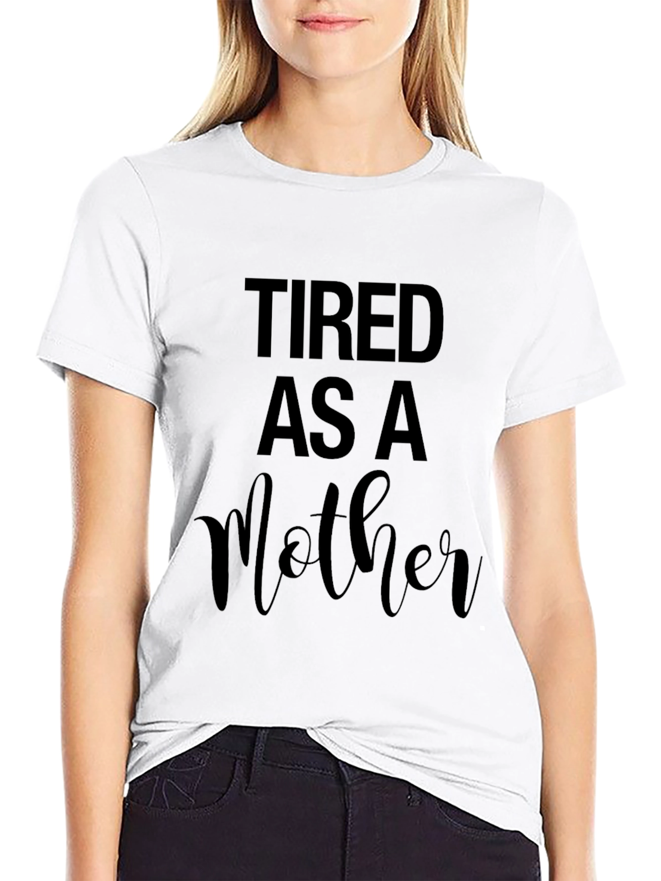 Black Tired as a Mother Graphic Tee view 9
