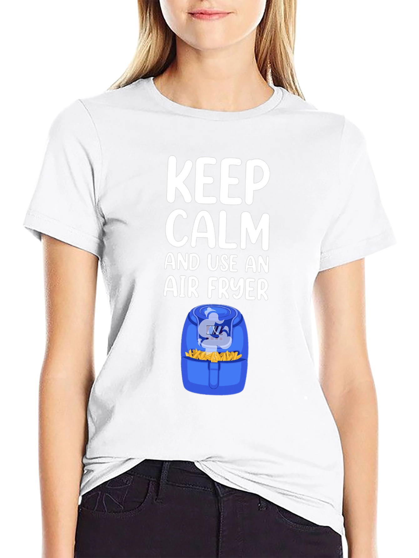 Black Keep Calm and Use an Air Fryer T-Shirt view 9
