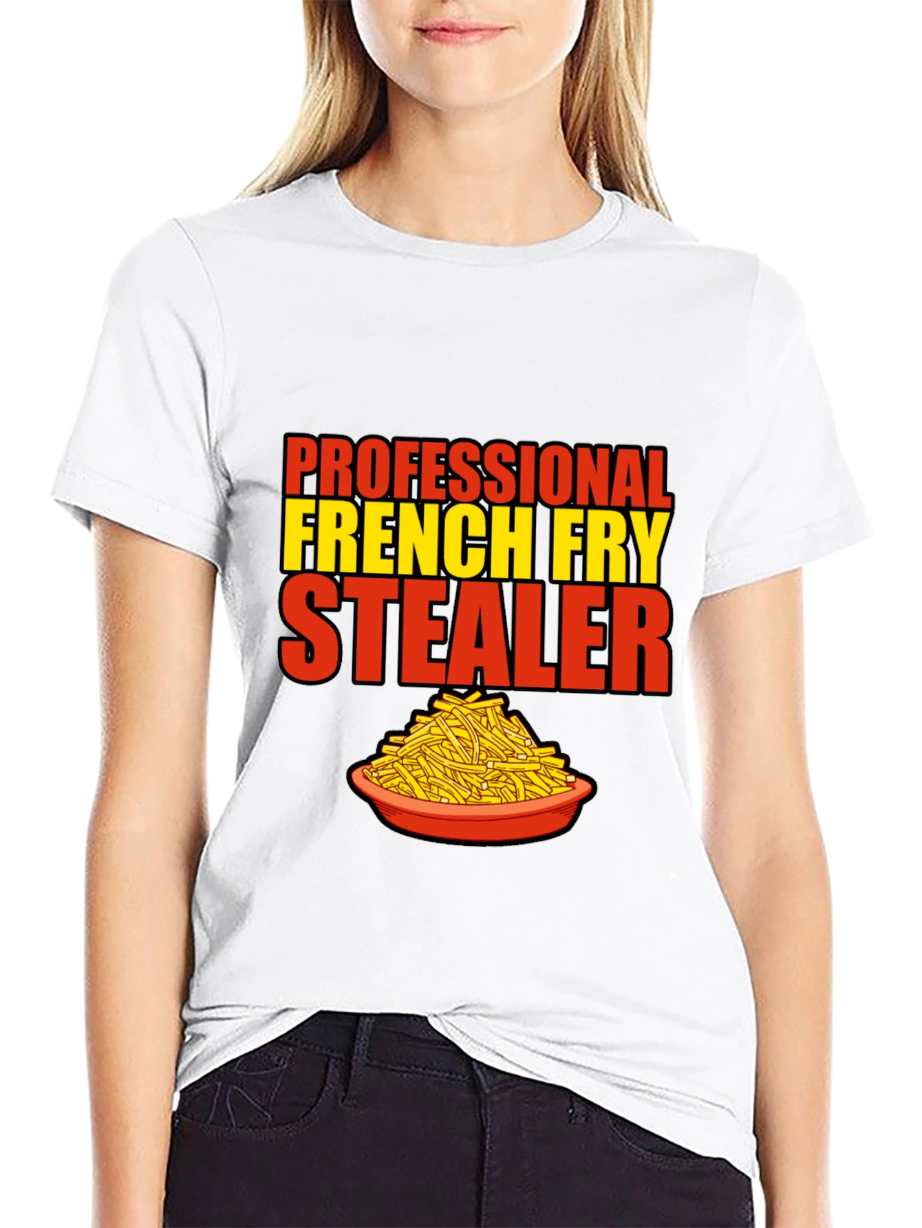 Black French Fry Stealer T-Shirt view 9