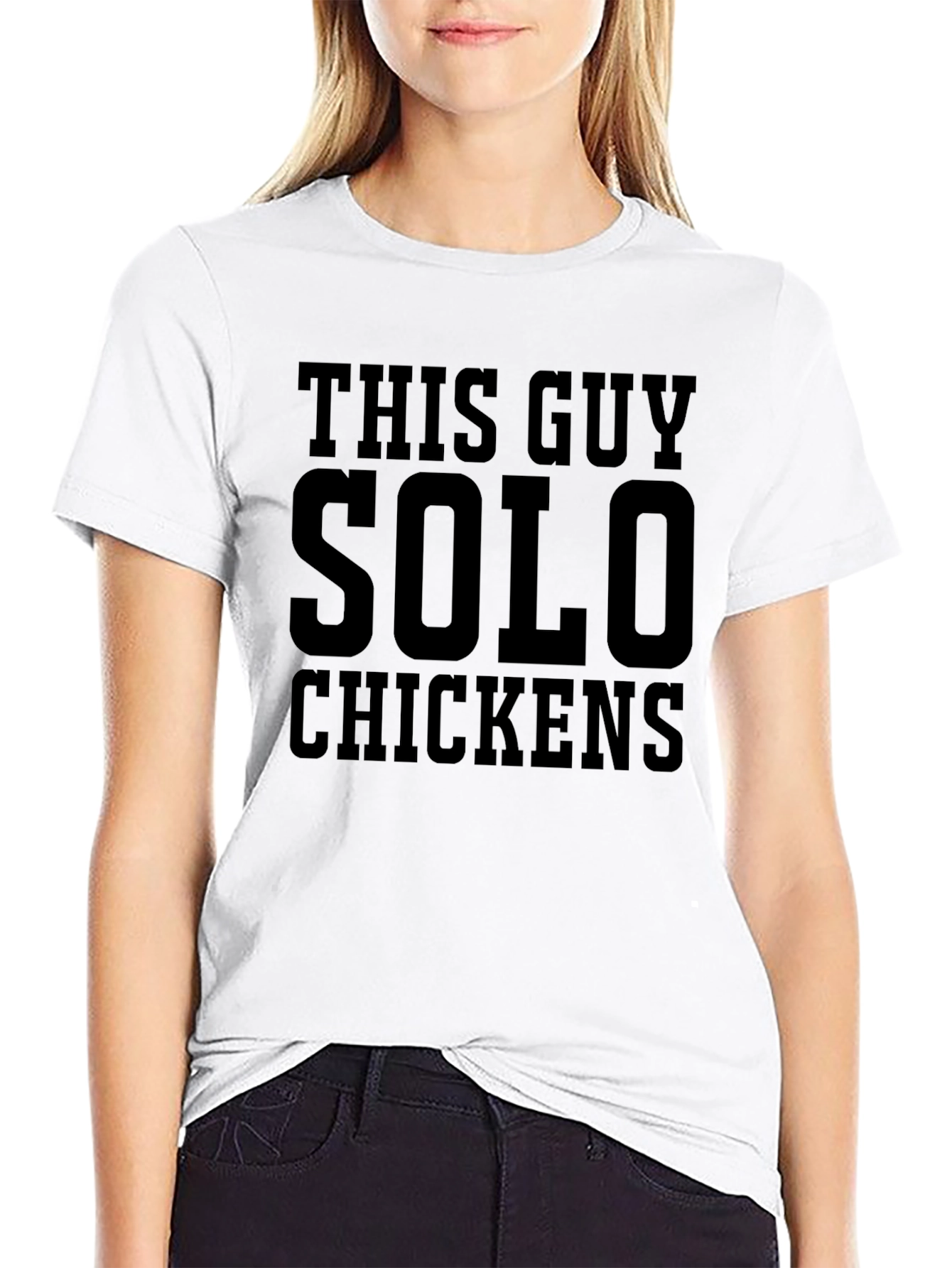 Black This Guy Solo Chickens Graphic T-Shirt view 9