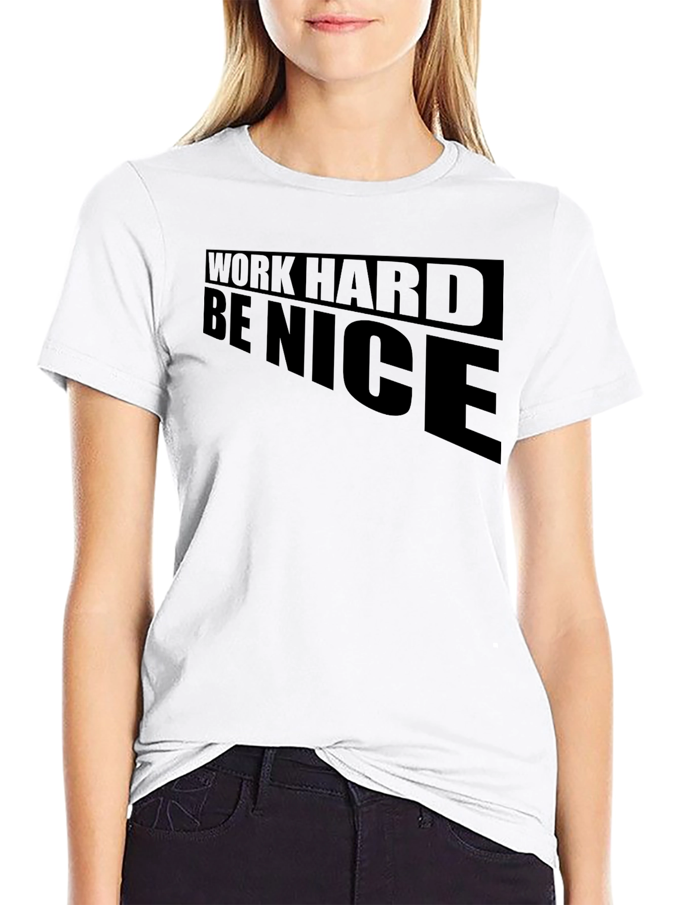 Black Work Hard Be Nice Graphic T-Shirt view 9