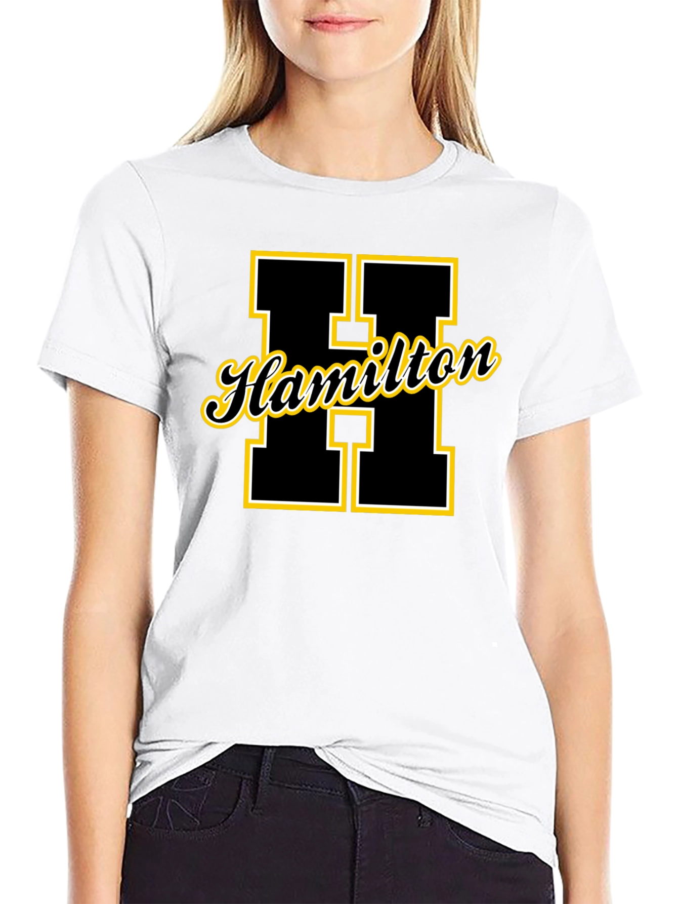 Black Hamilton Varsity Letter T-Shirt - Black view 9