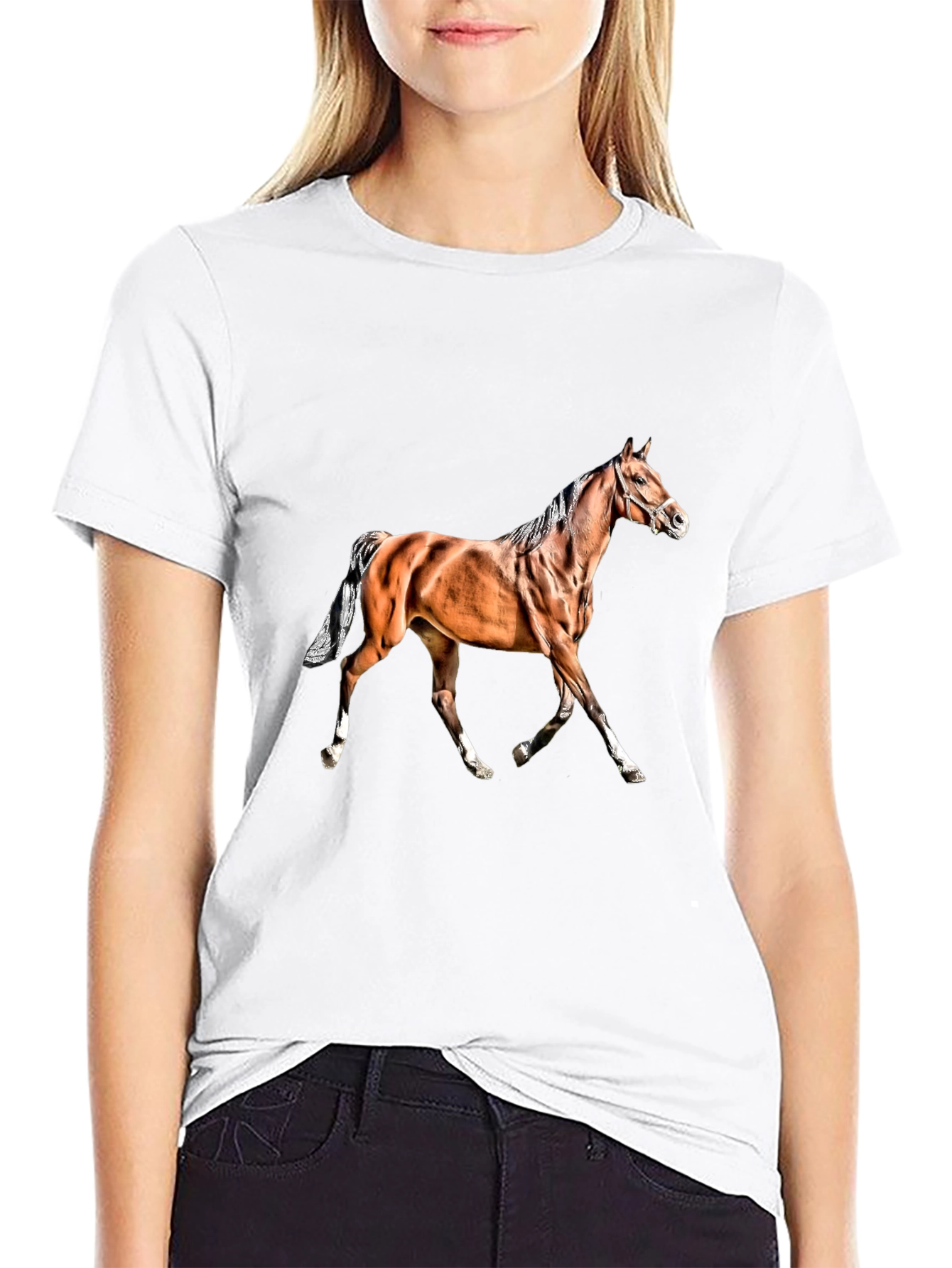 Black Horse Graphic Black T-Shirt view 9